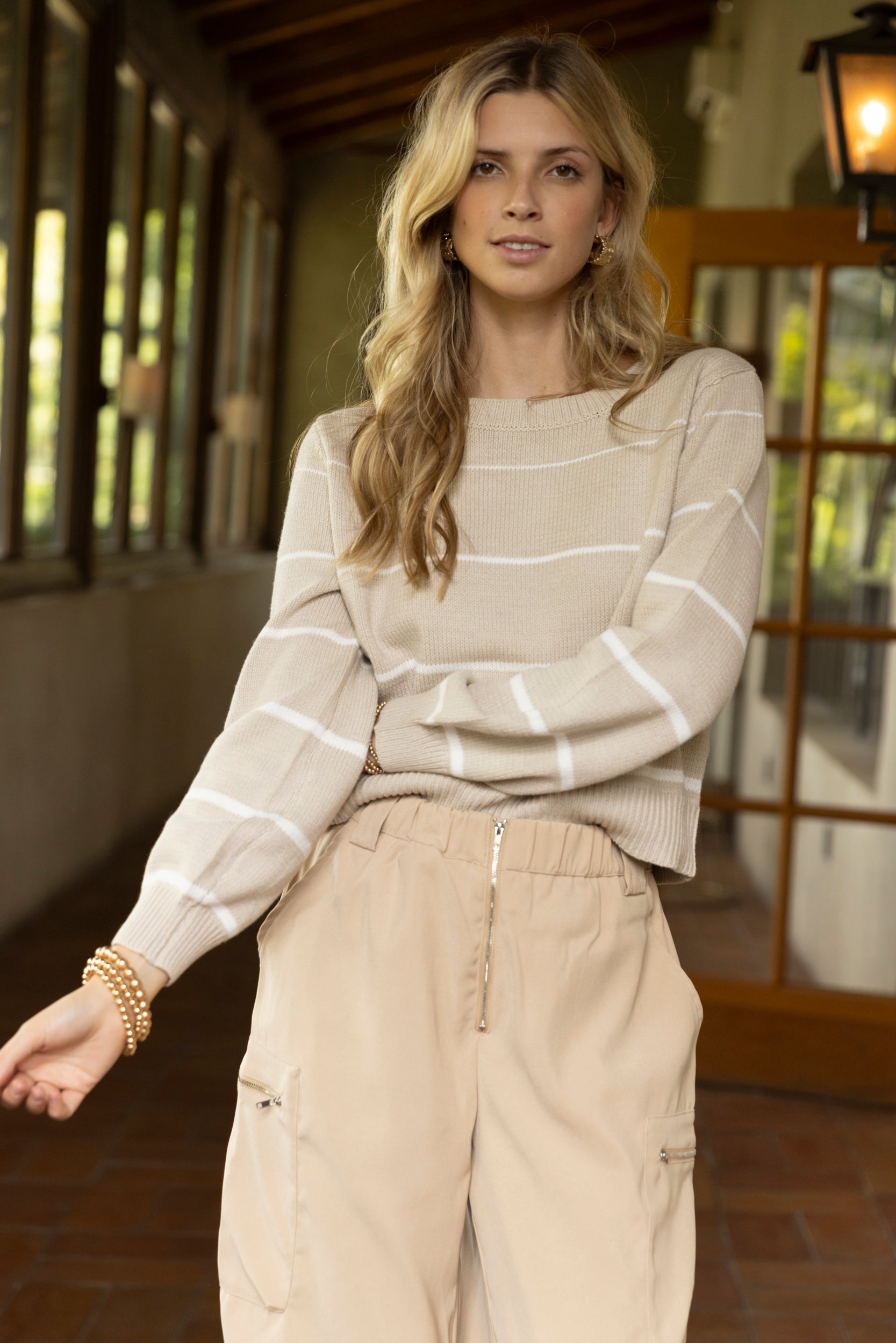 SALE - Chaney Striped Boatneck Sweater