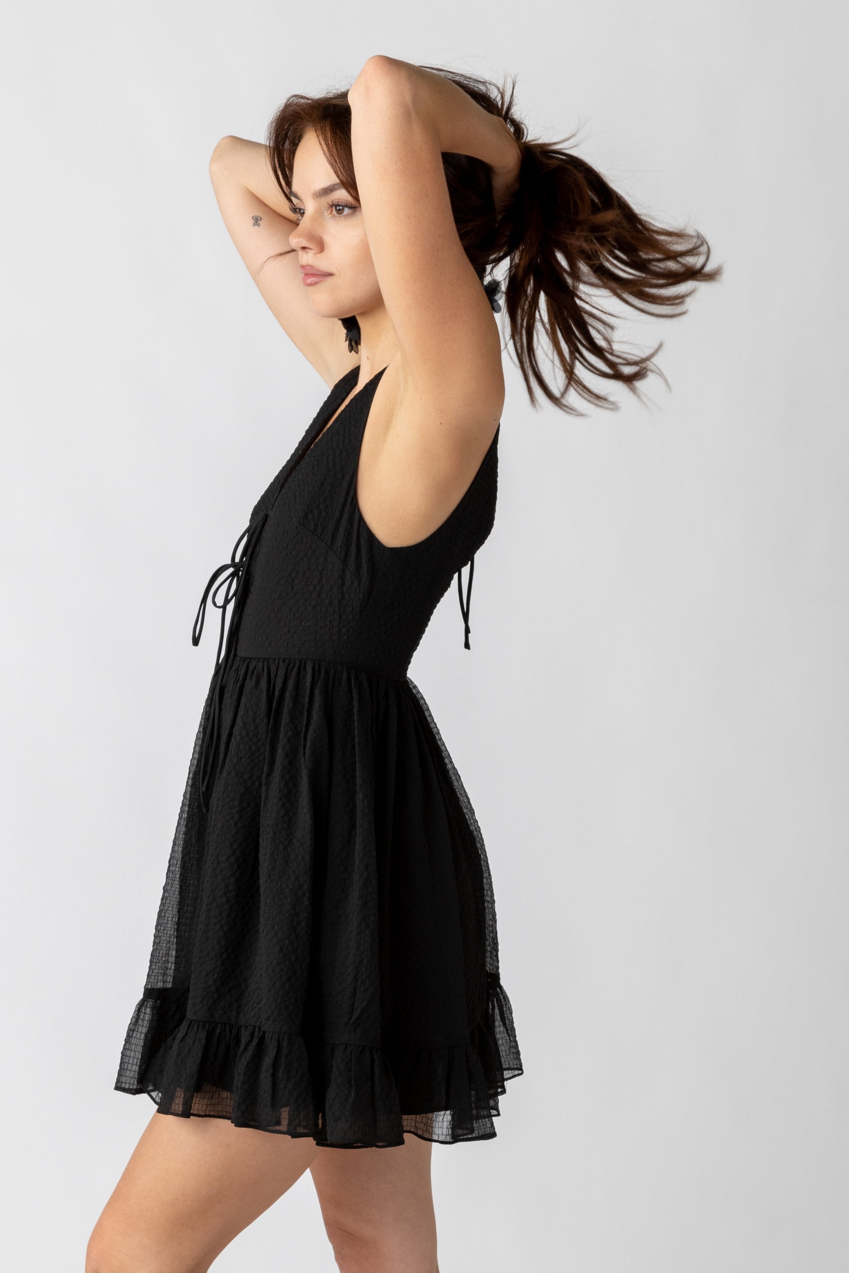 Maison Tie Detail Mini Dress - fab'rik