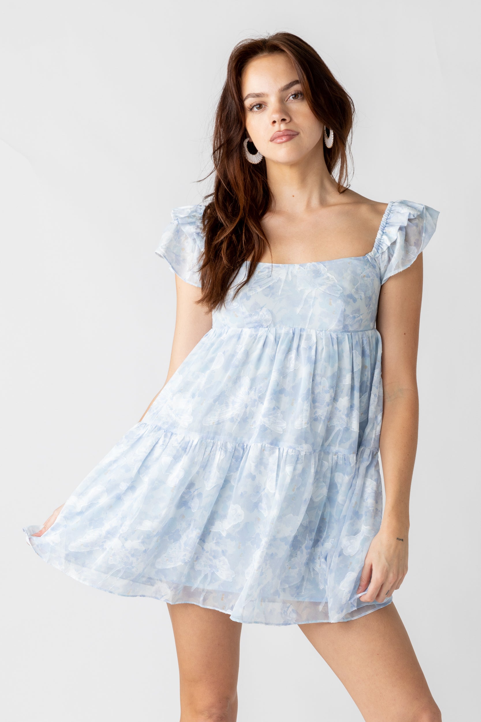 Alanna Flutter Sleeve Mini Dress - fab'rik