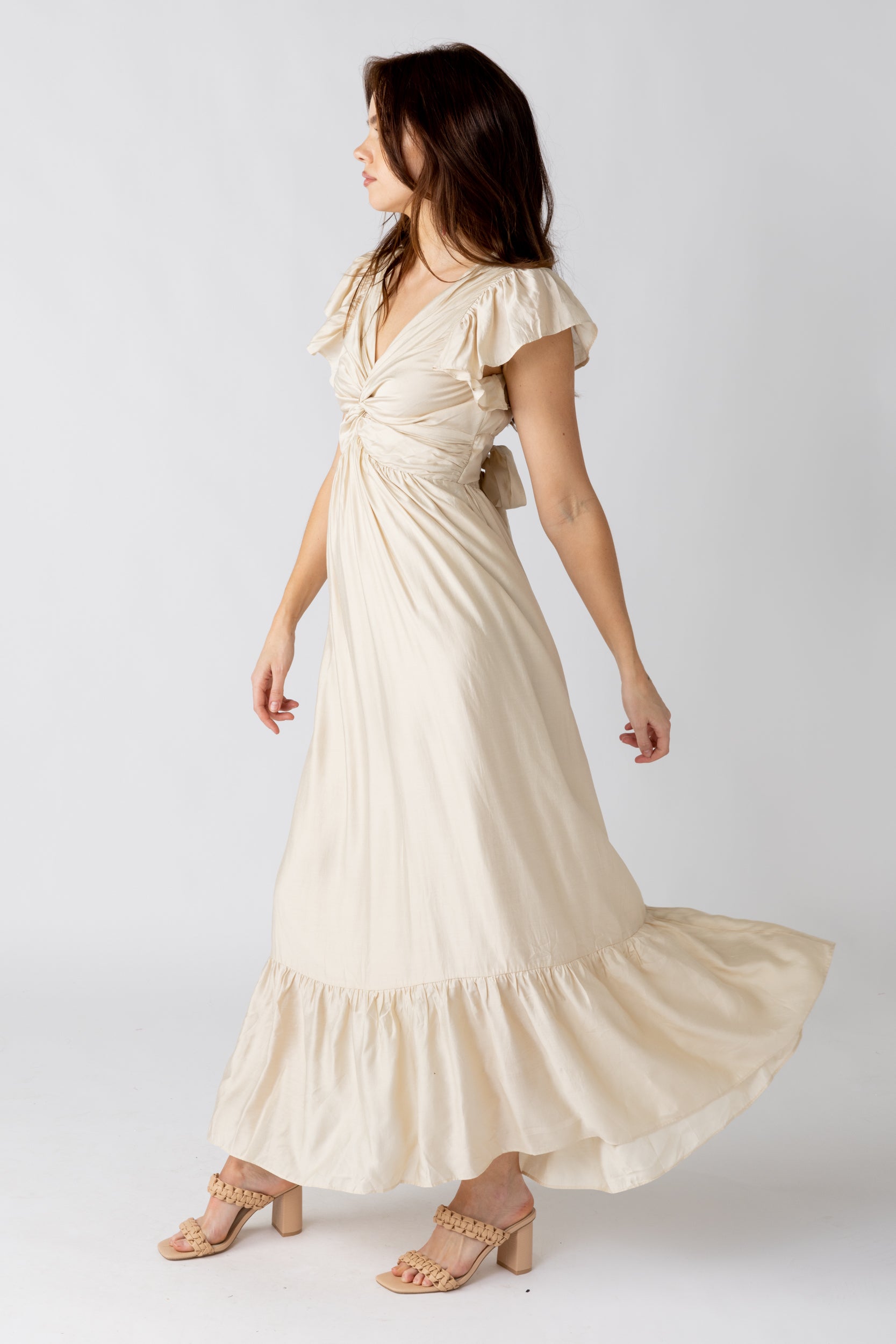 Nora Tiered Ruffle Sleeve Maxi Dress - fab'rik