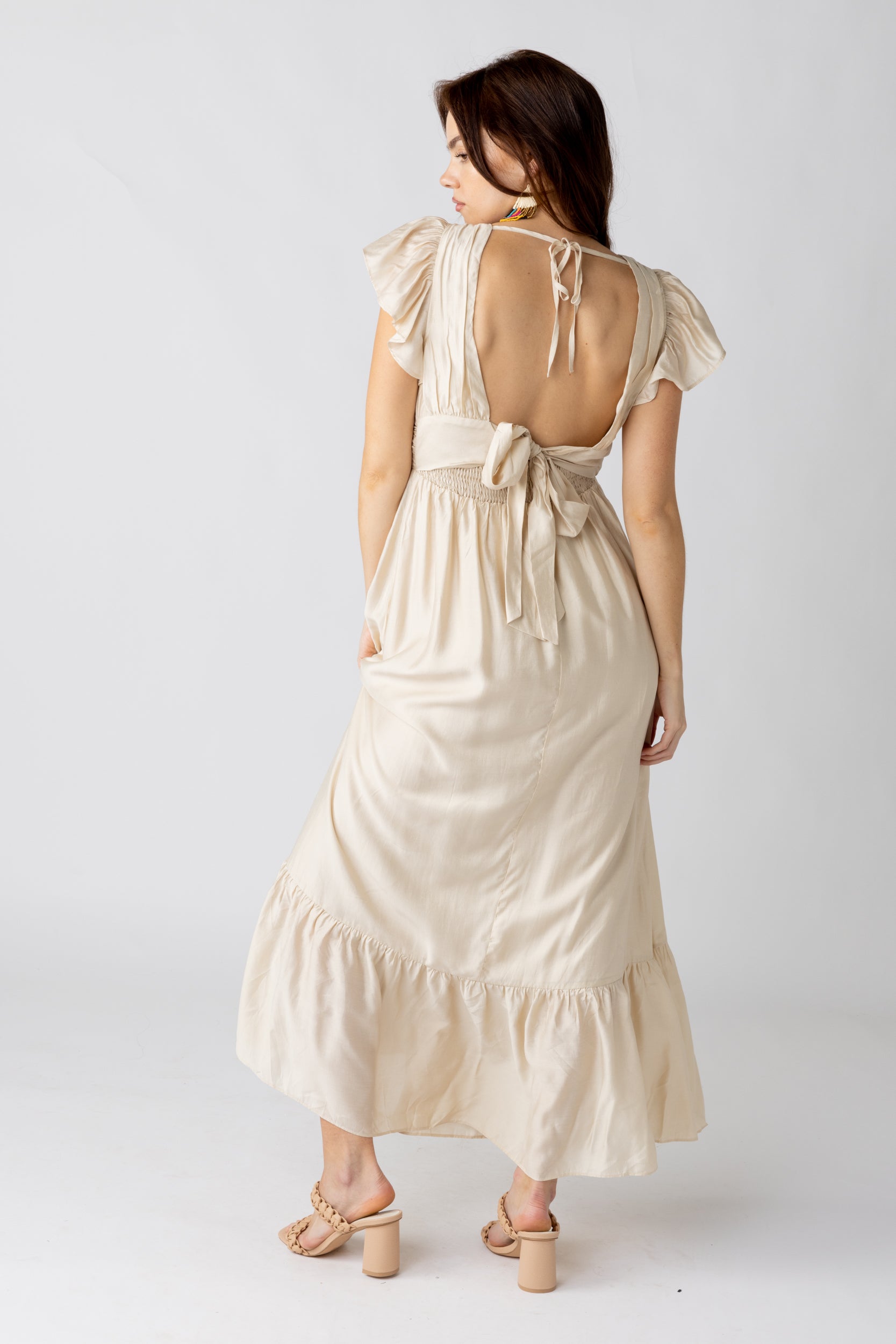Nora Tiered Ruffle Sleeve Maxi Dress - fab'rik