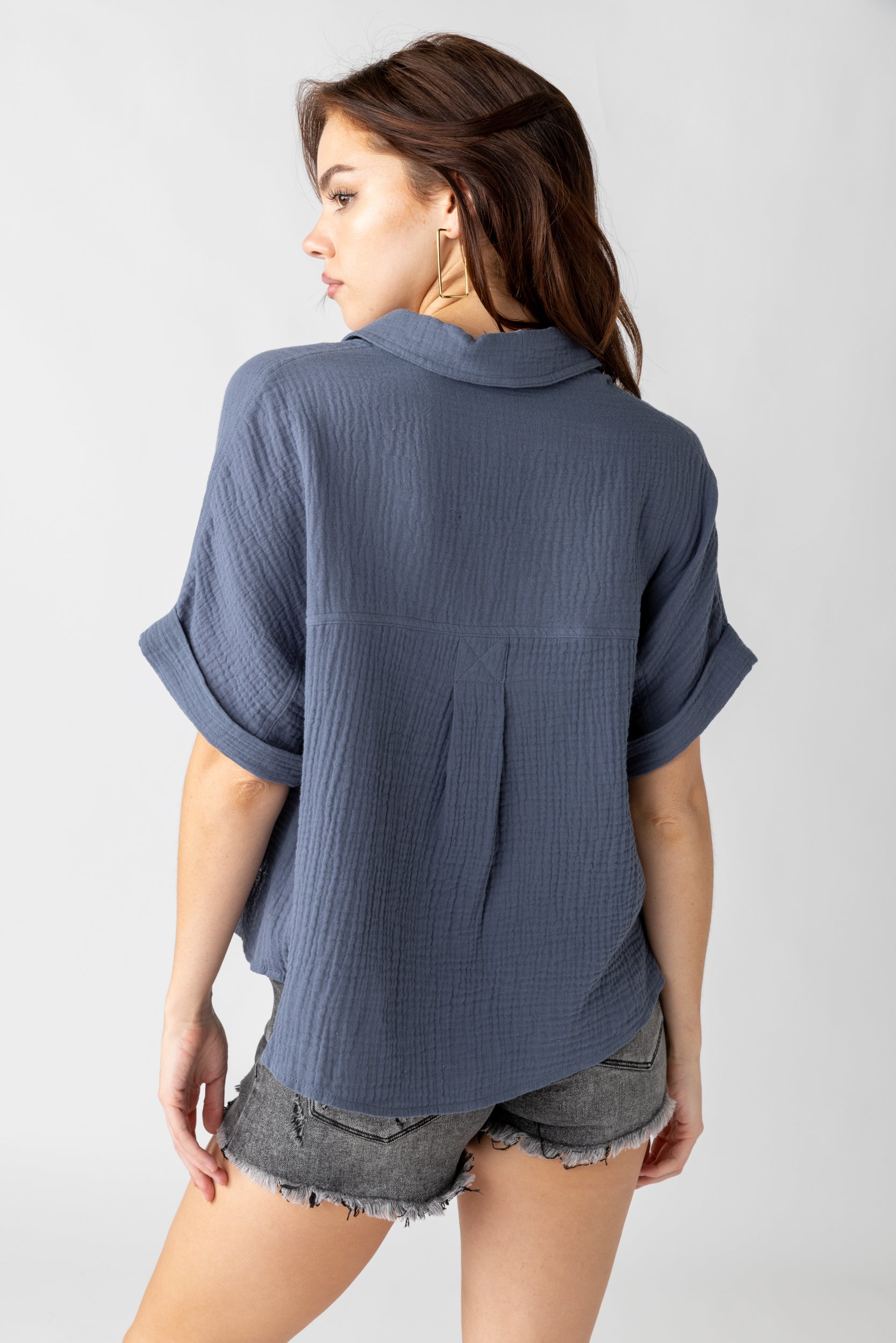 Hayes Short Sleeve Button Down Top - fab'rik