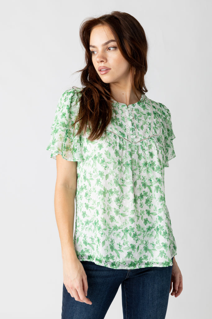 Garner Floral Print Short Sleeve Blouse - fab'rik