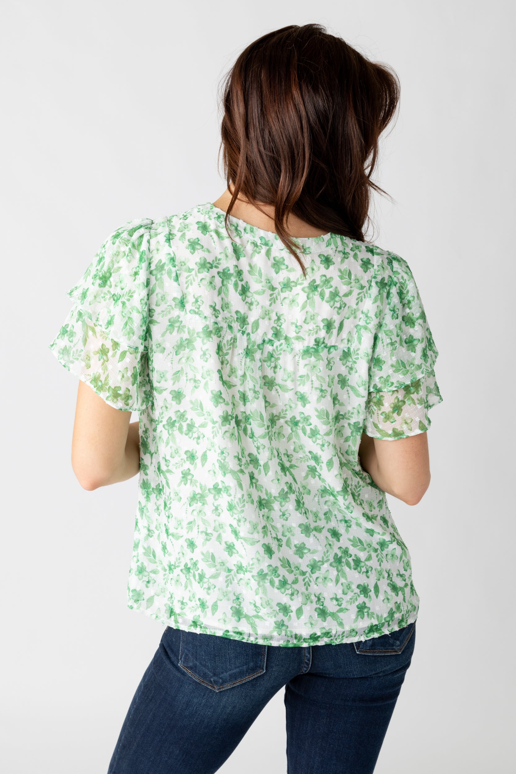 Garner Floral Print Short Sleeve Blouse - fab'rik