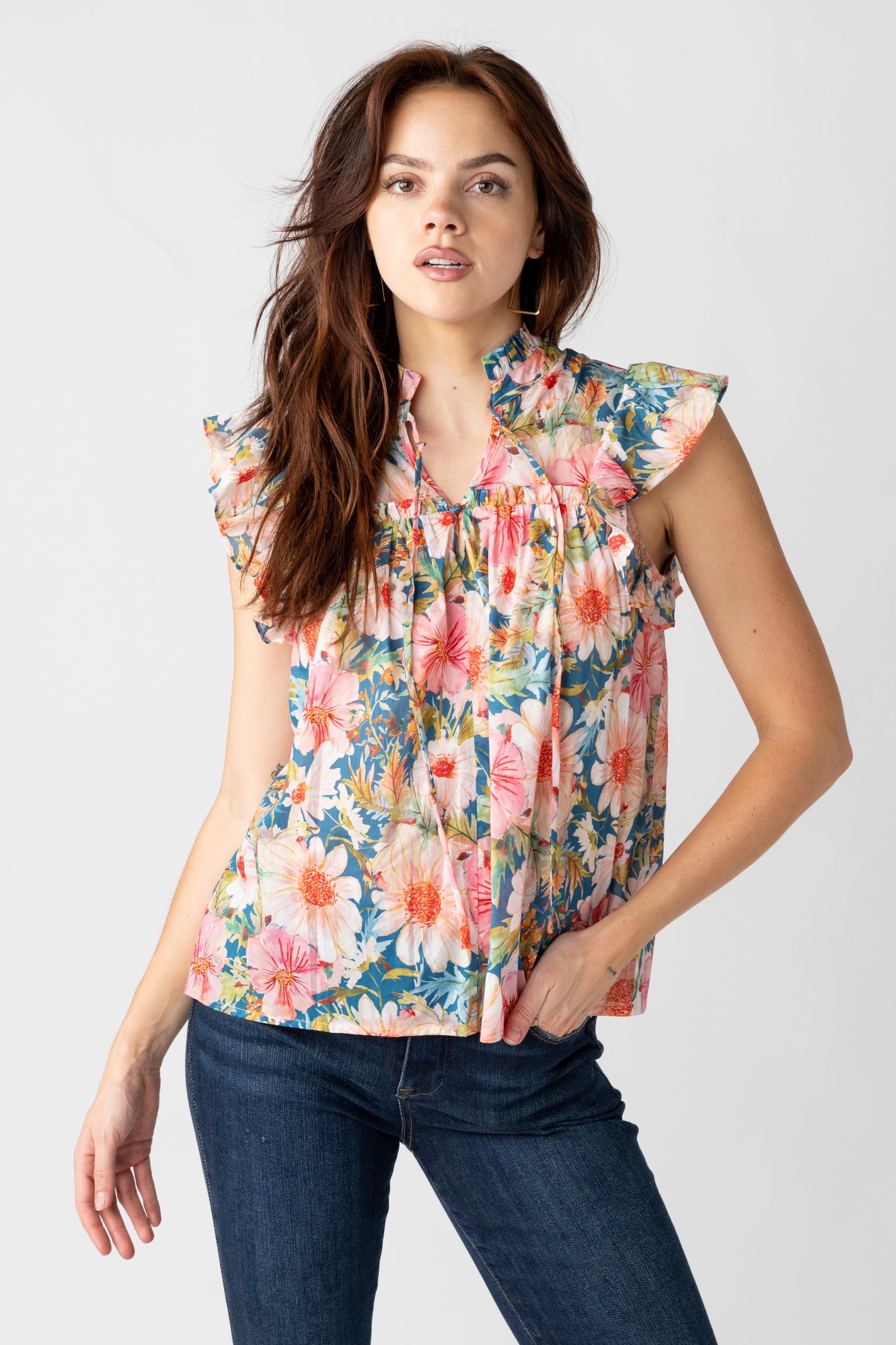 Gibbs Floral Short Sleeve Blouse - fab'rik