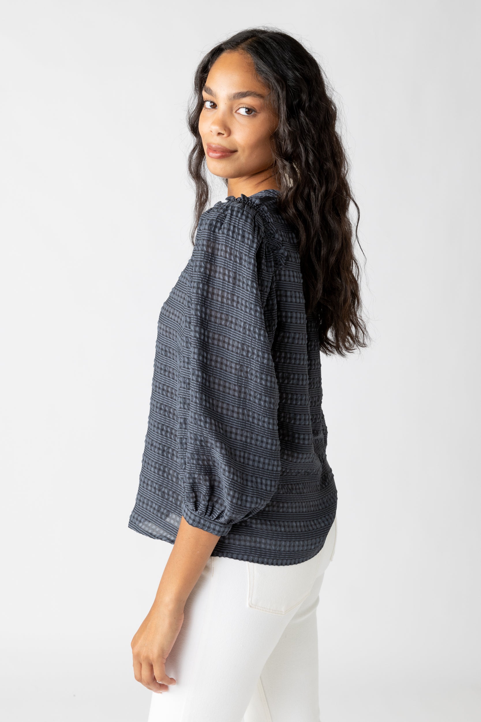 Morgan Puff Quarter Sleeve Top - fab'rik