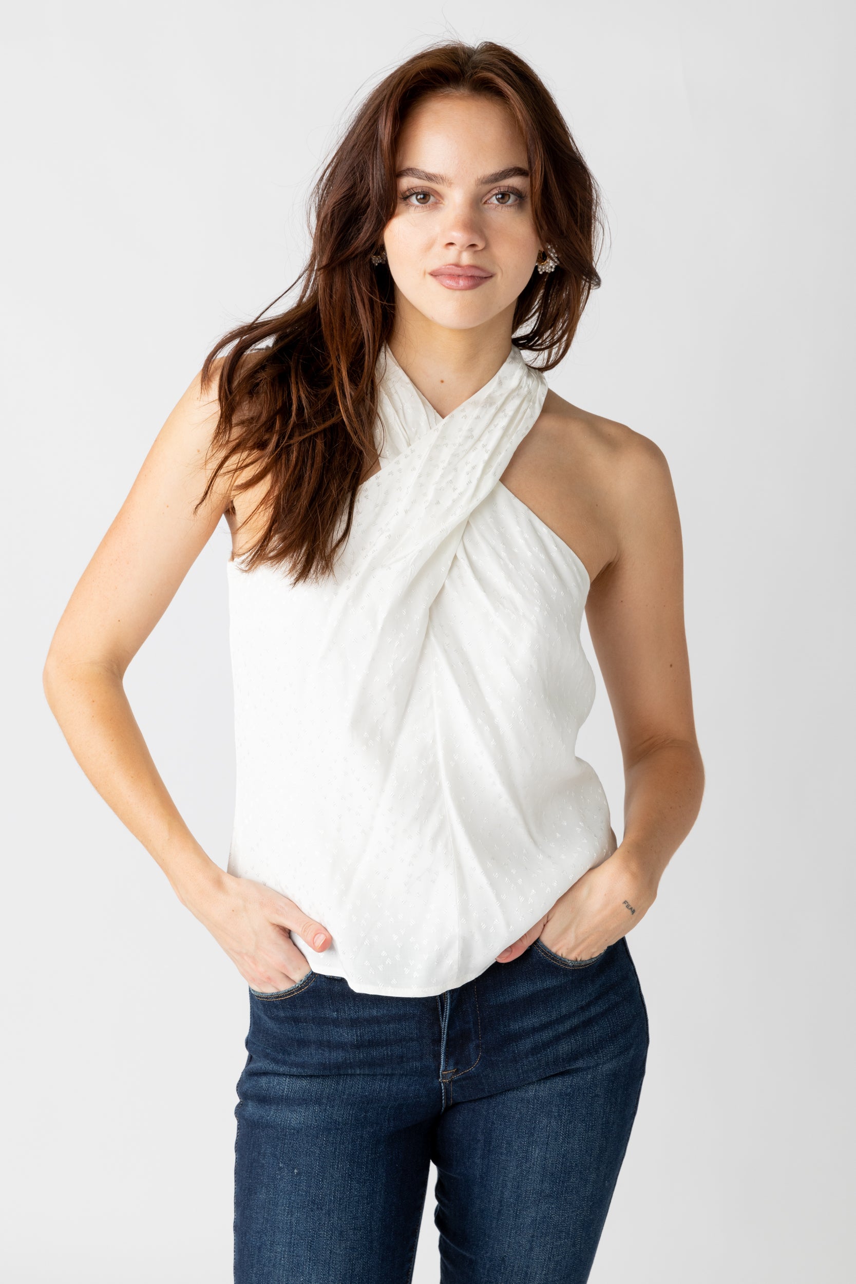Miya Cross Neck Halter Tank - fab'rik