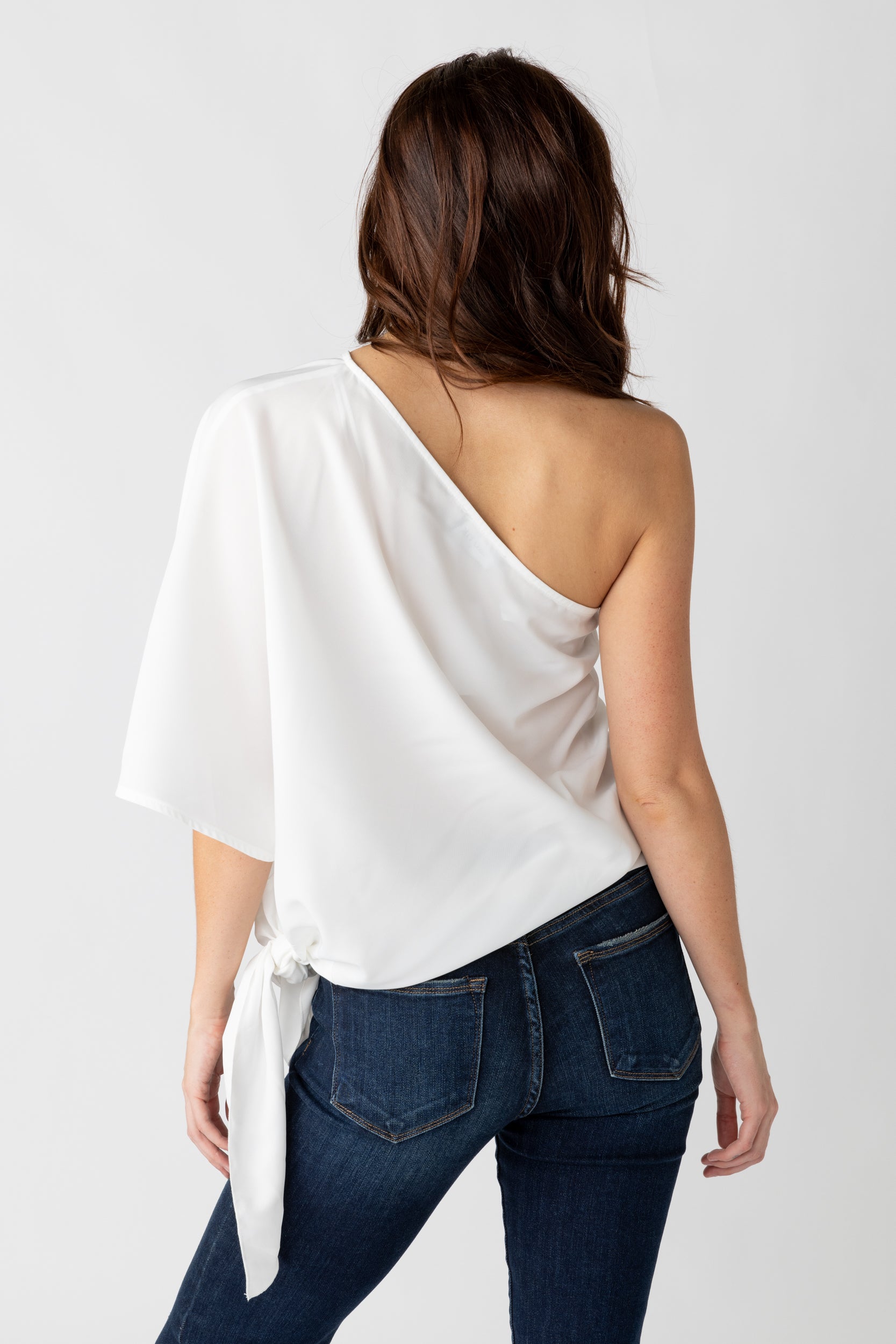 Mari One Shoulder Tie Waist Top - fab'rik
