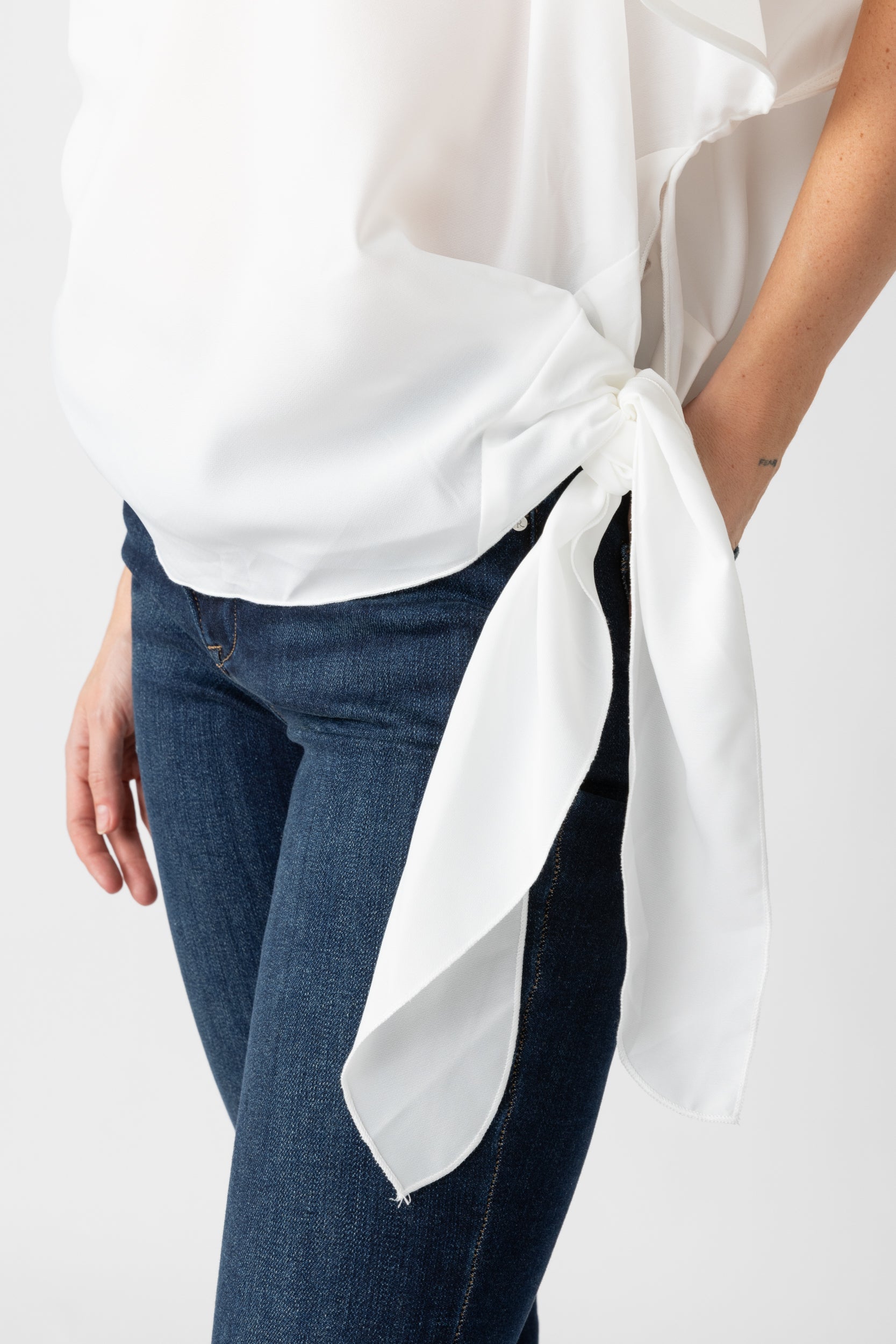 Mari One Shoulder Tie Waist Top - fab'rik