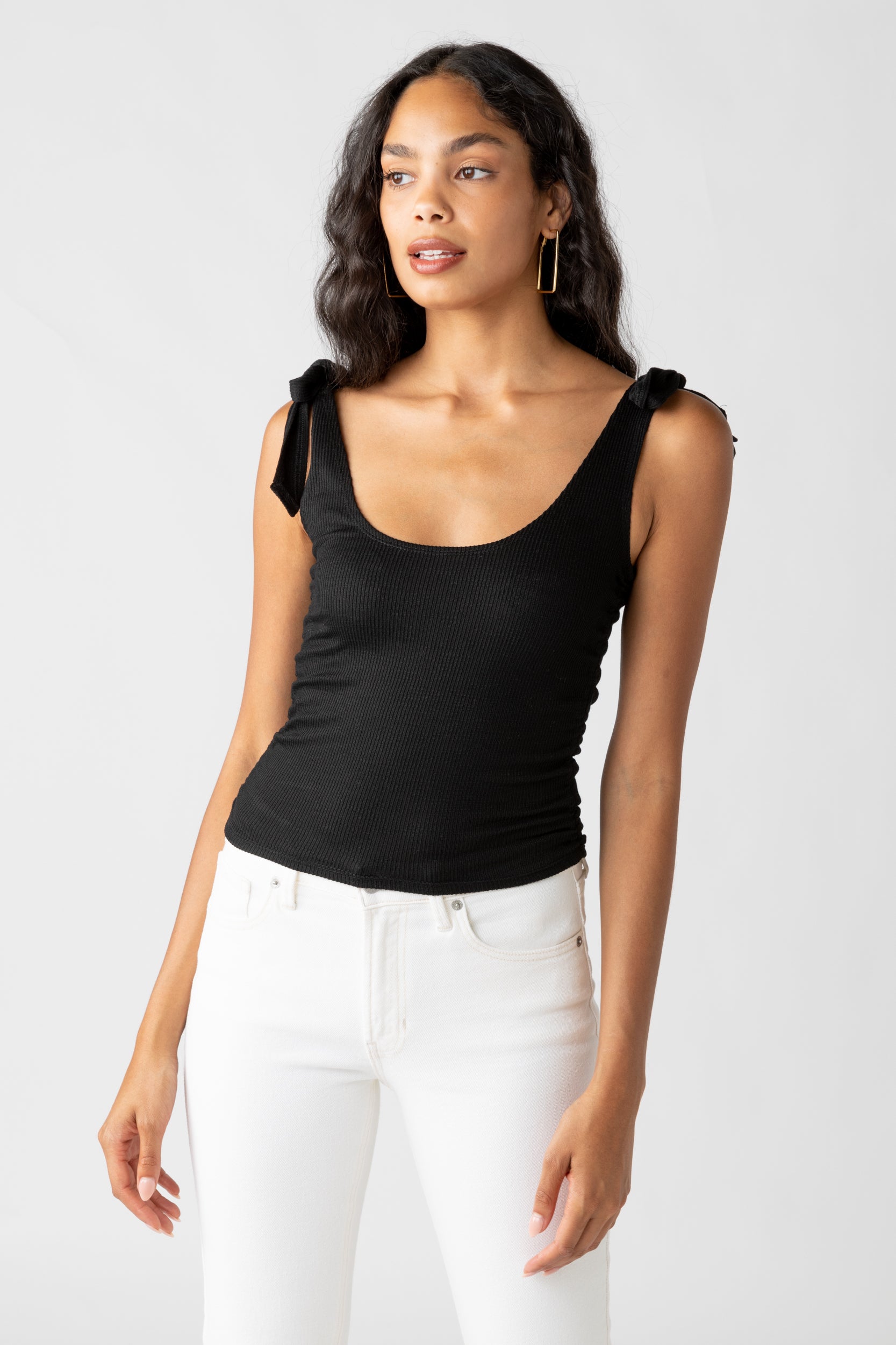 Connie Tie Strap Ribbed Top - fab'rik