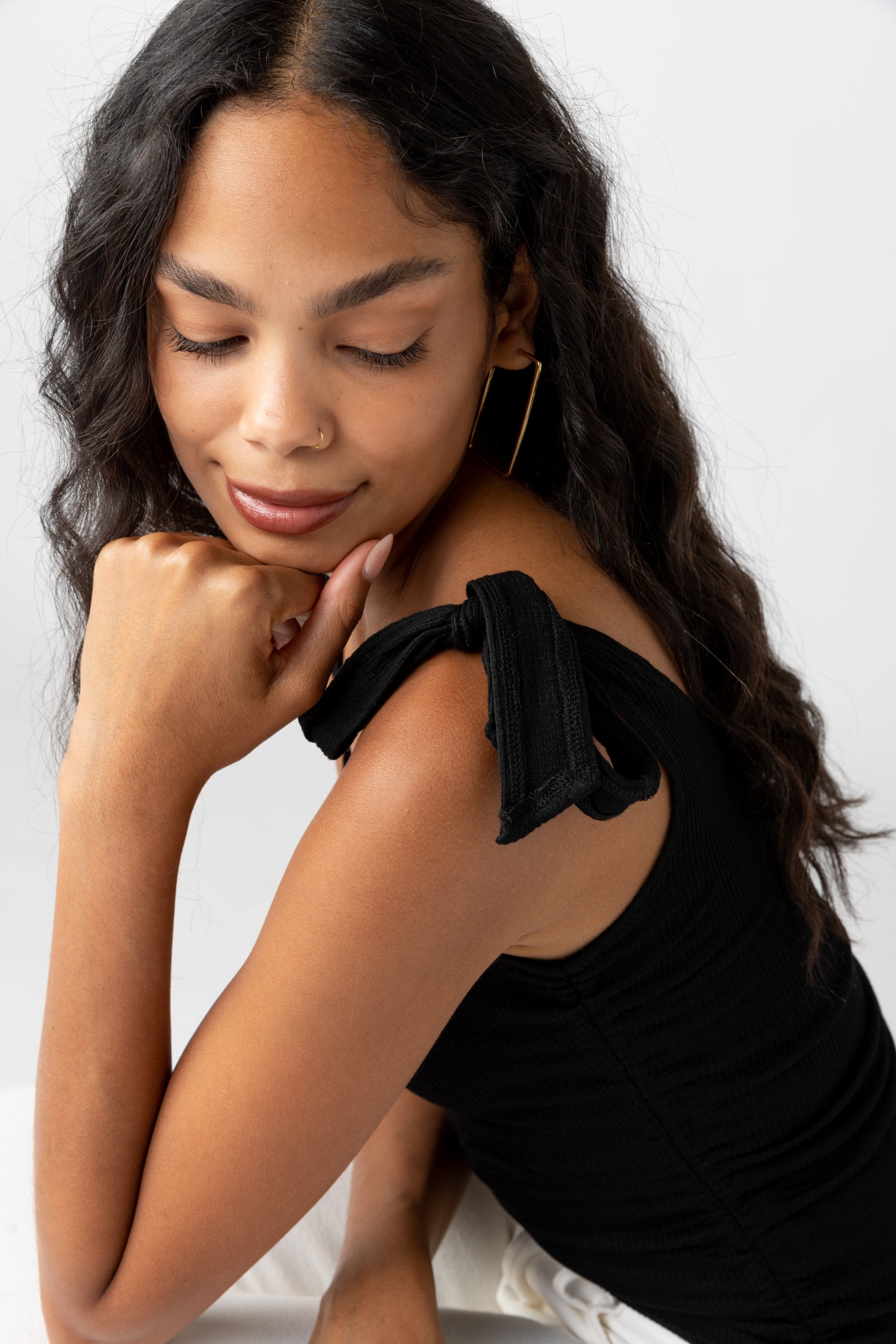 Connie Tie Strap Ribbed Top - fab'rik