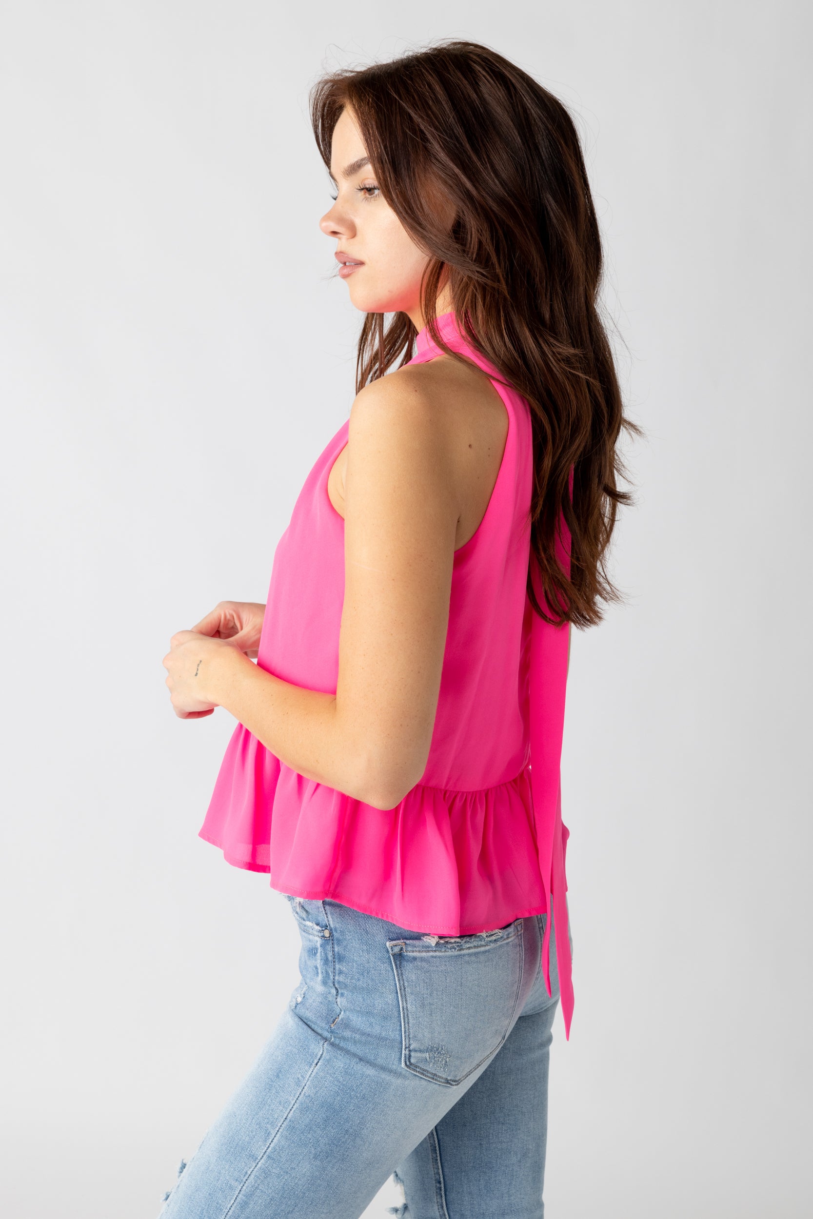 Charlotte High Neck Peplum Top - fab'rik