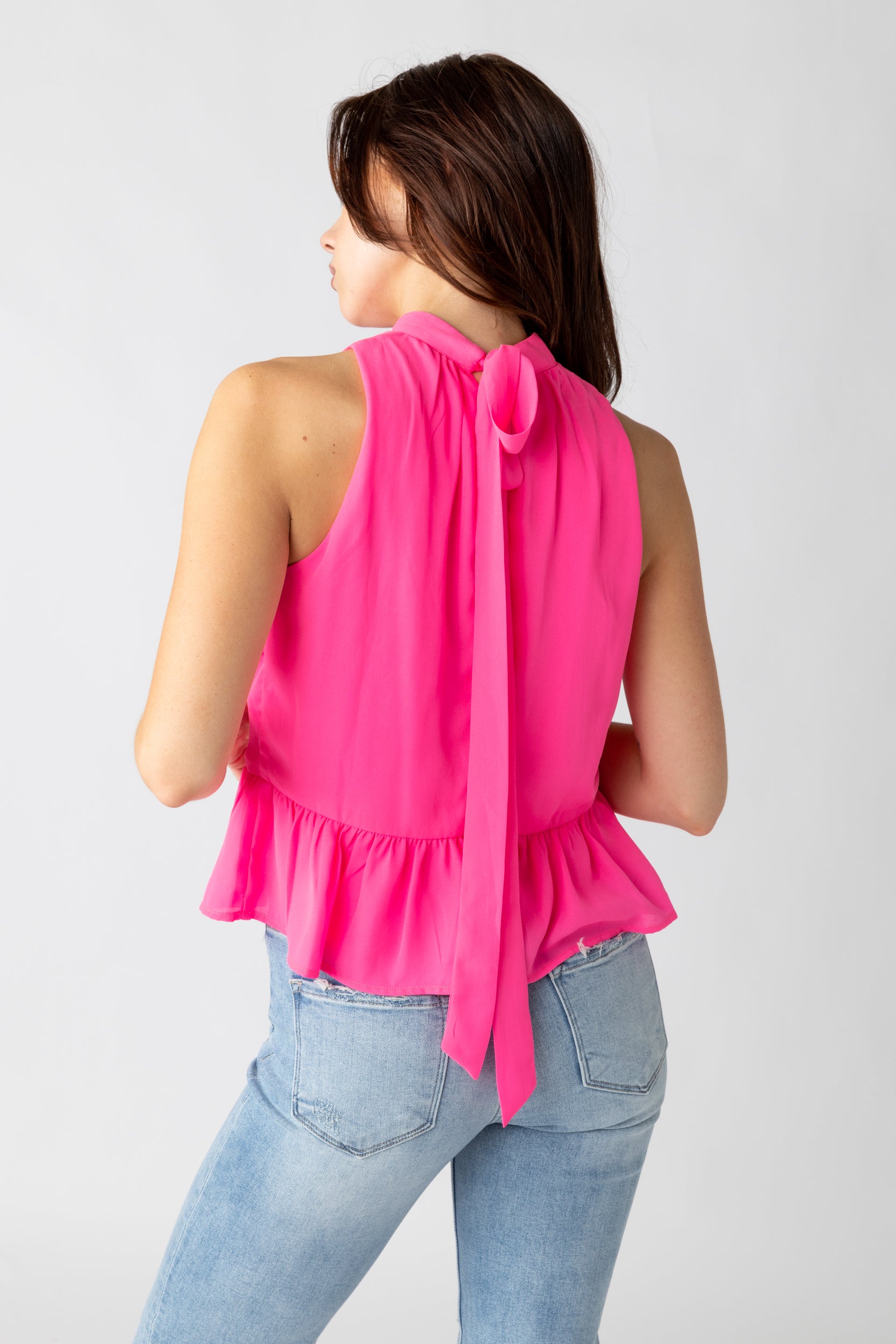 Charlotte High Neck Peplum Top - fab'rik
