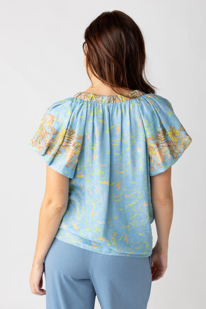 Destin Printed V Neck Blouse - fab'rik
