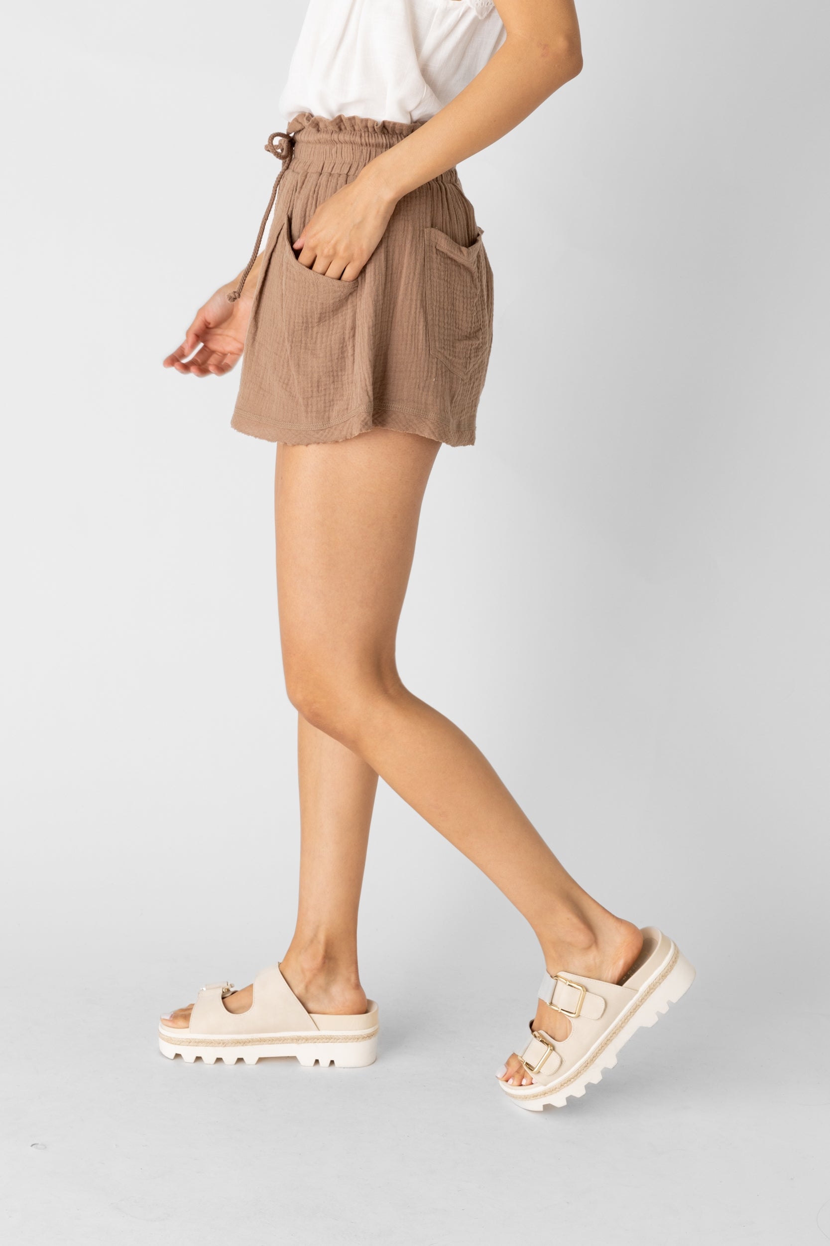 Lawerence Gauze Tie Waist Short - fab'rik