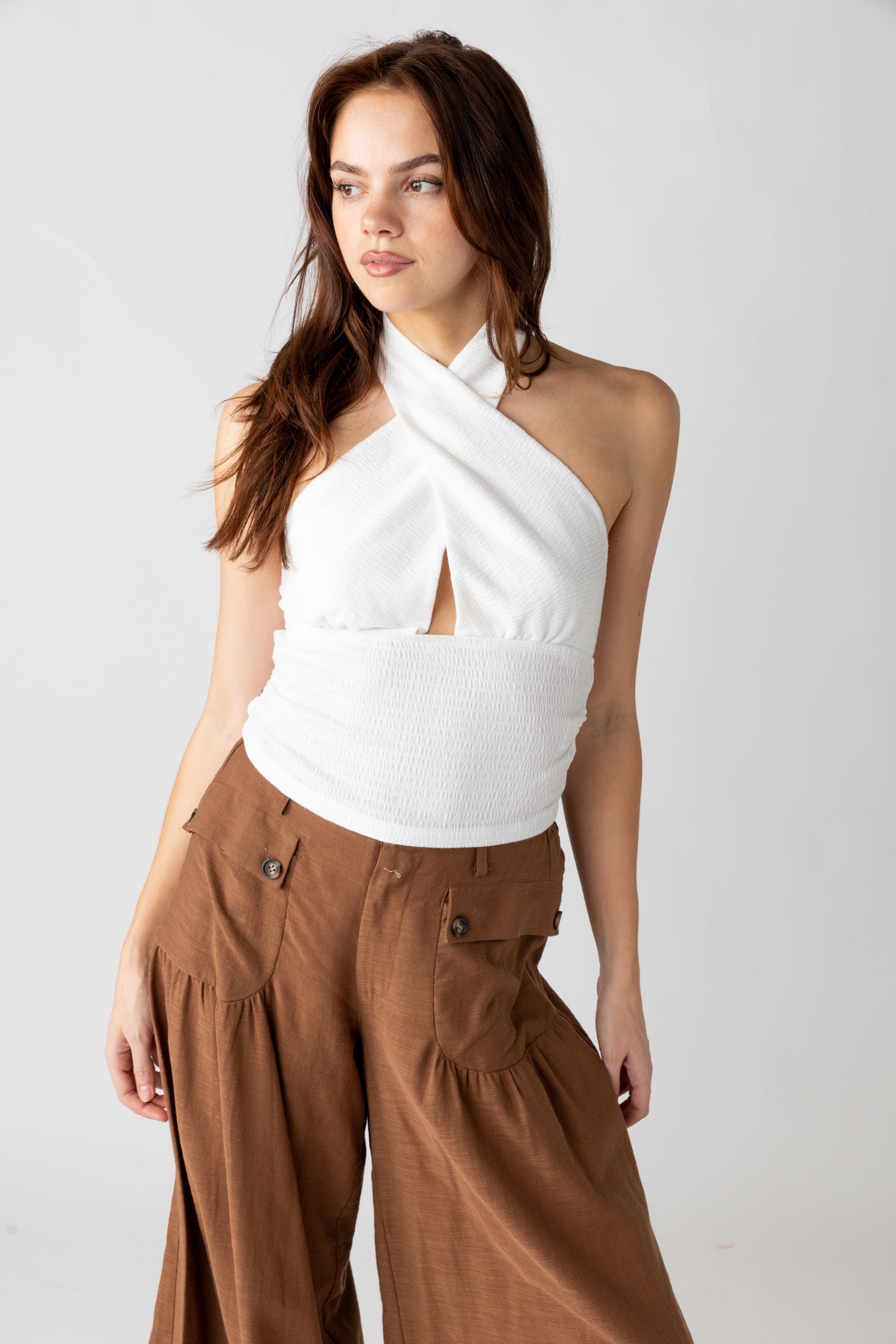 Celia Cross Over Halter Top - fab'rik