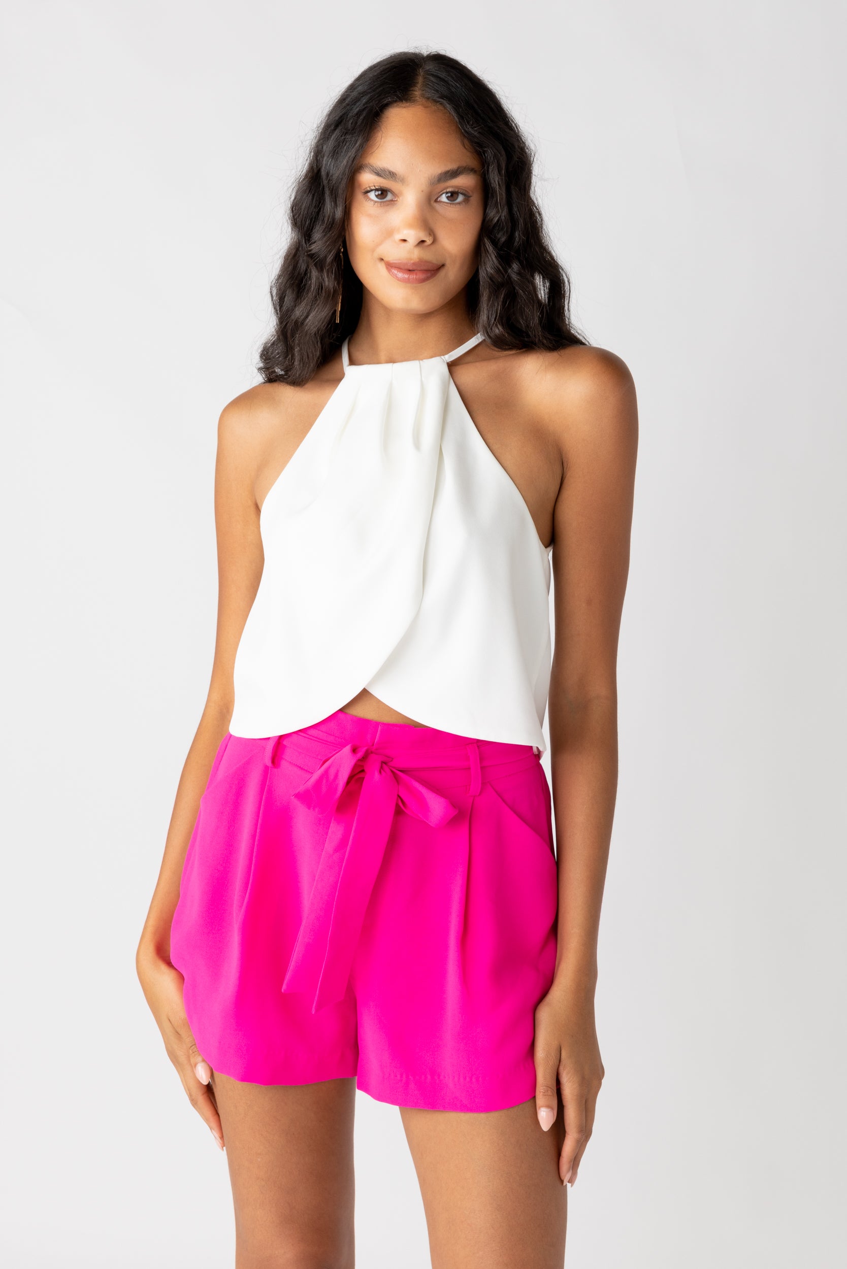 Liana Overlap Halter Top - fab'rik