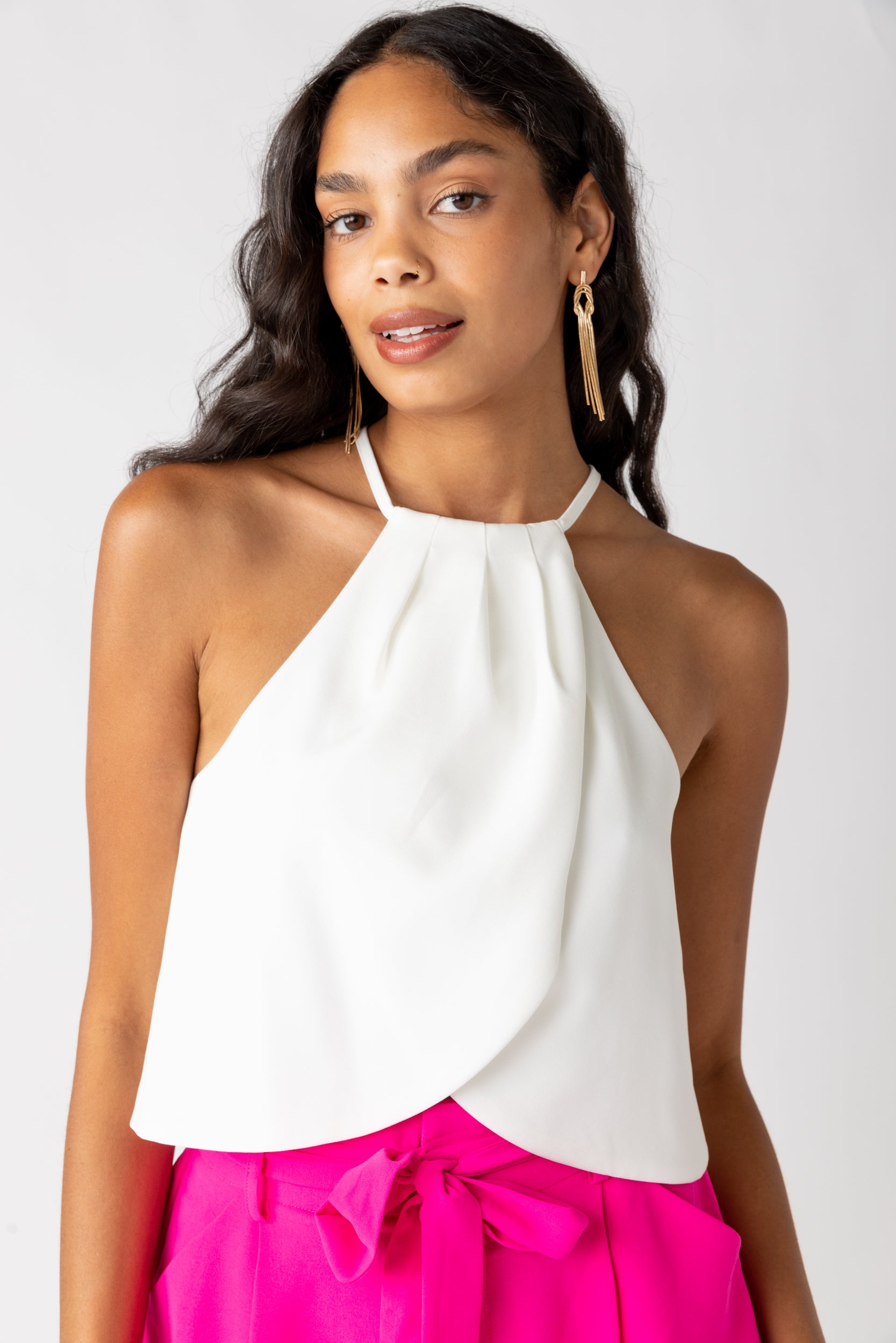 Liana Overlap Halter Top - fab'rik