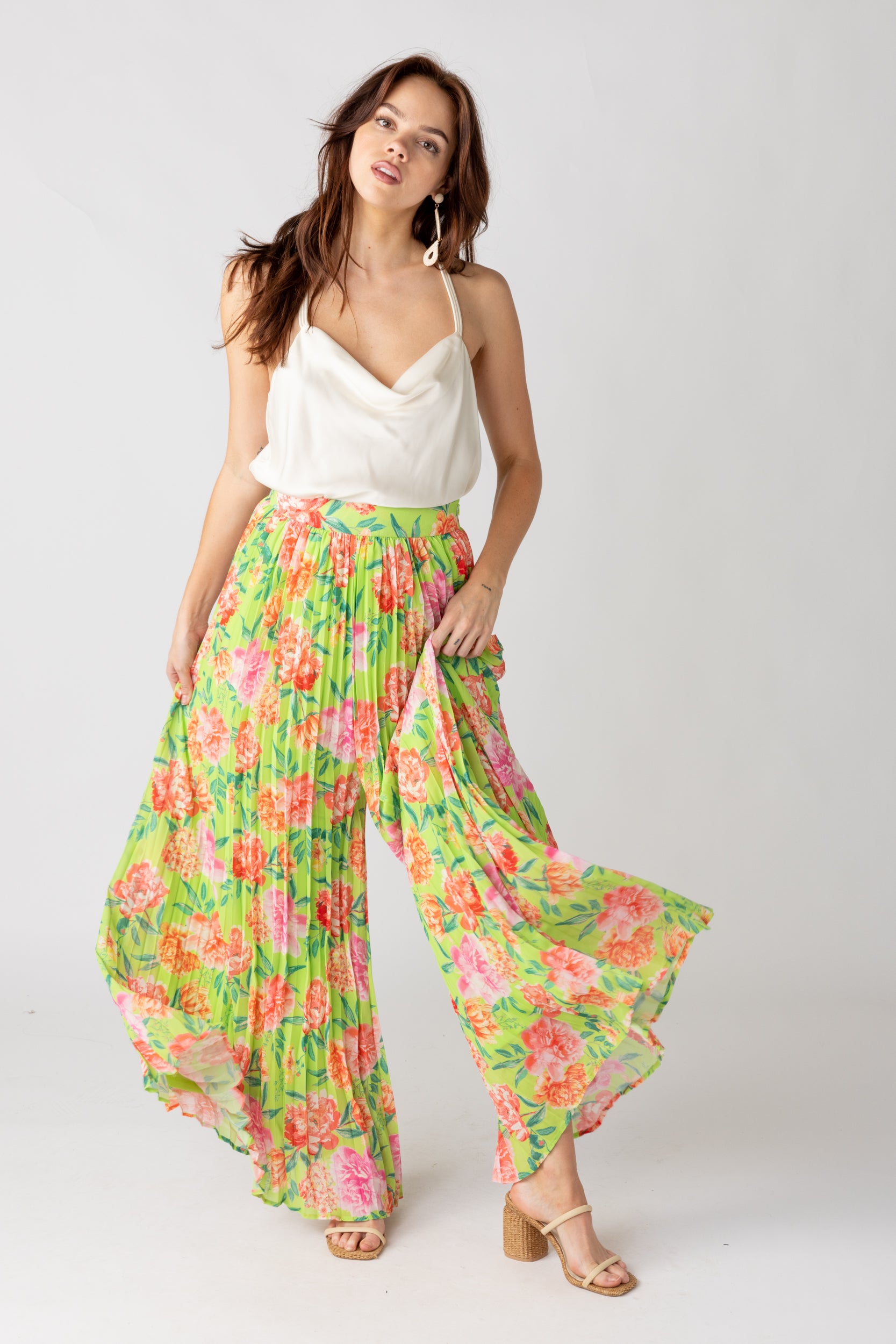 Sanchez Pleated Floral Print Pants - fab'rik