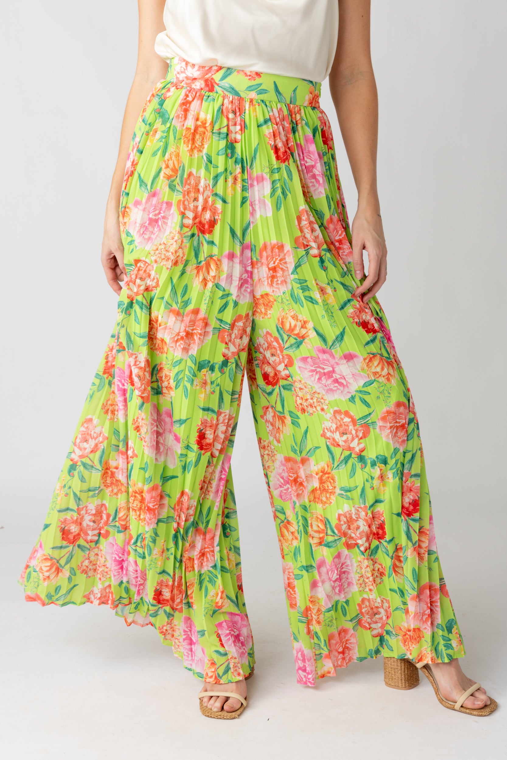 Sanchez Pleated Floral Print Pants - fab'rik