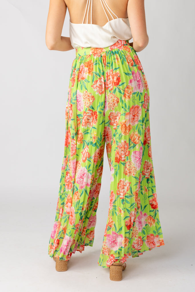 Camille Pleated Floral Pants - fab'rik