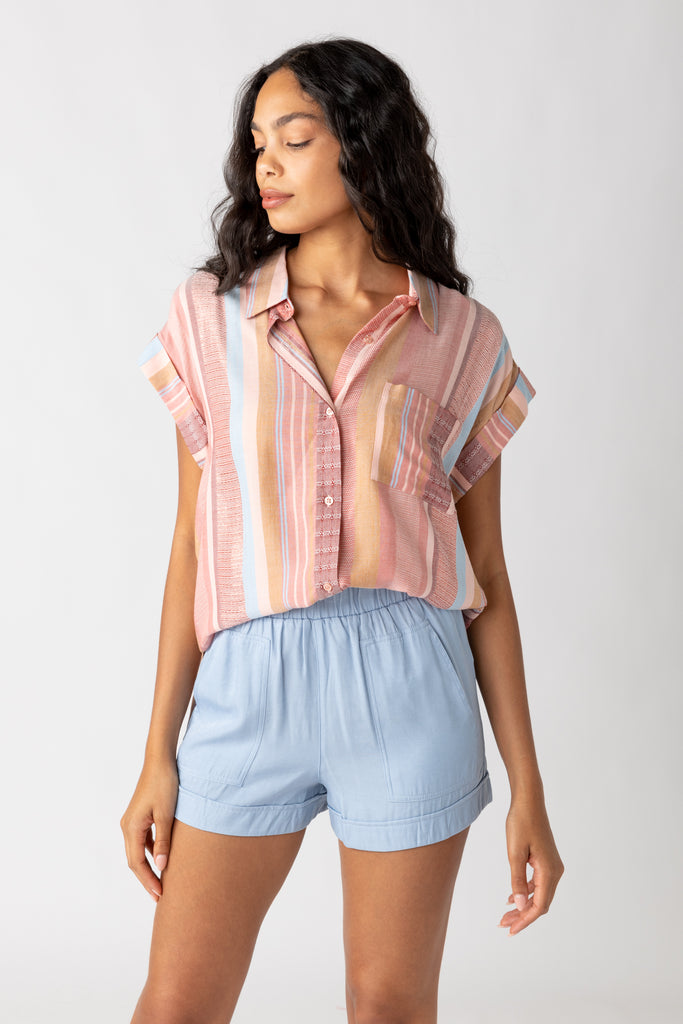 Danielle Multi Stripe Button Down - fab'rik