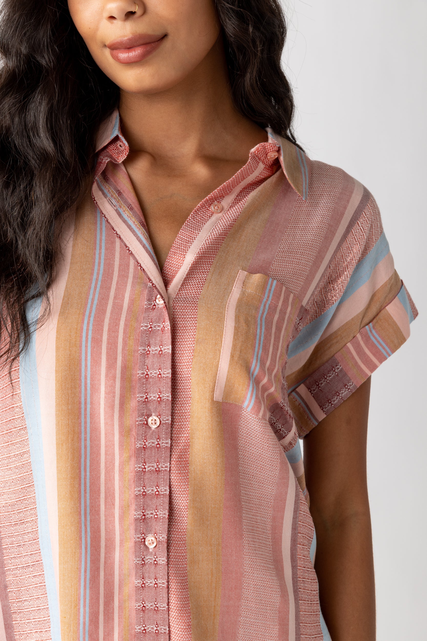 Danielle Multi Stripe Button Down - fab'rik