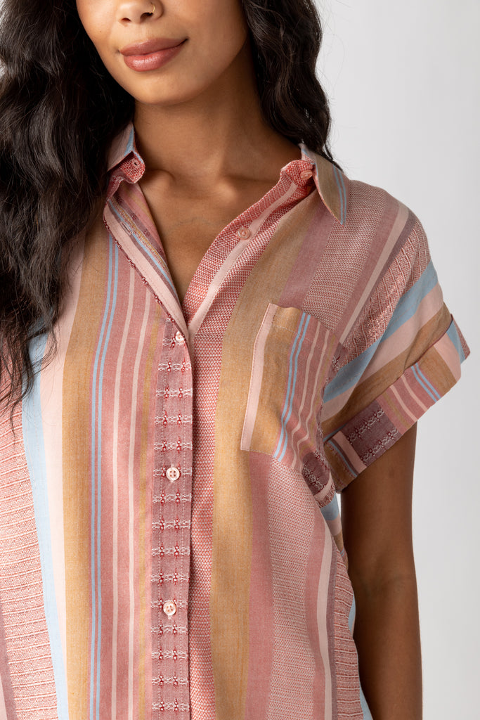 Danielle Multi Stripe Button Down - fab'rik