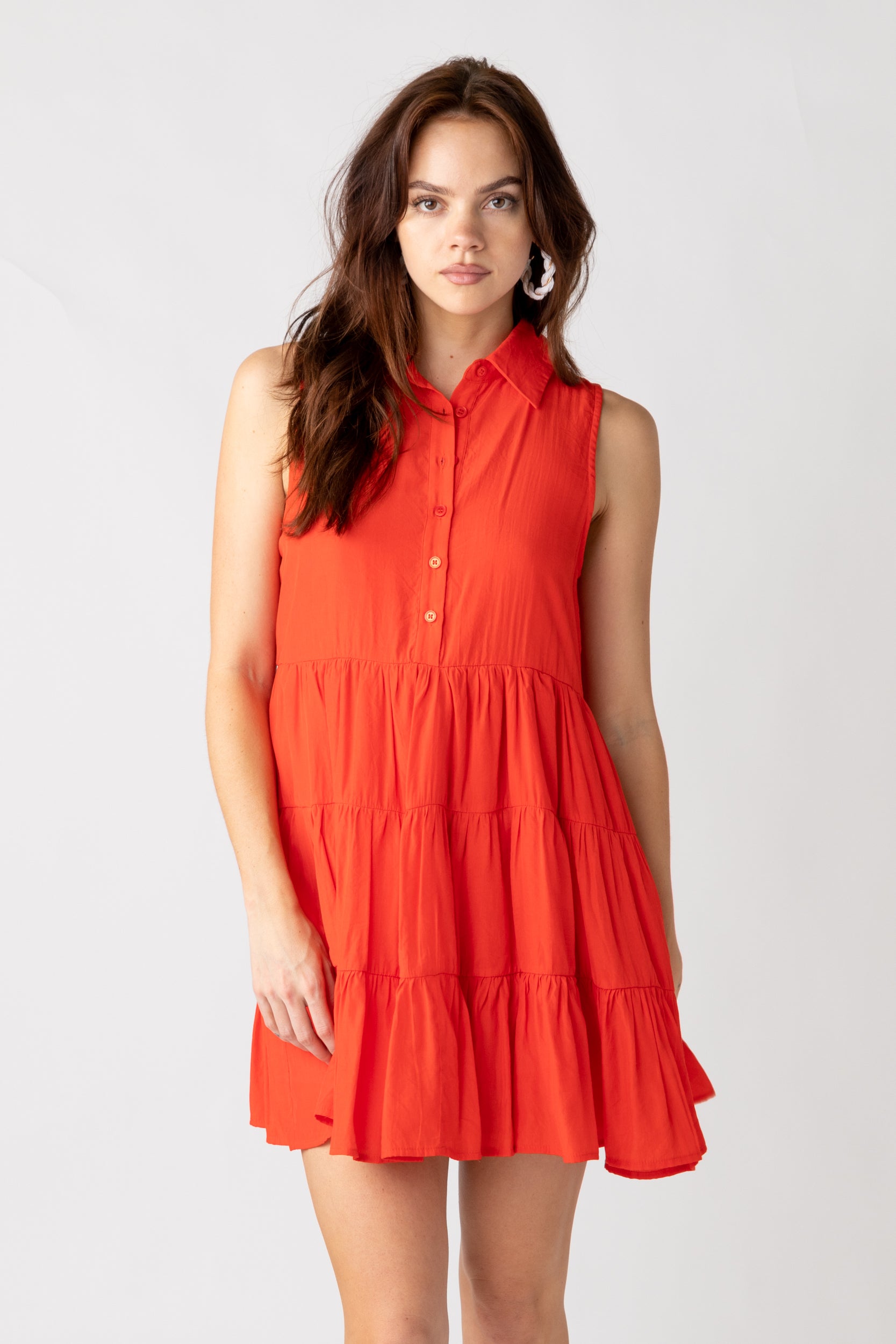 Maizie Collared Tiered Dress - fab'rik