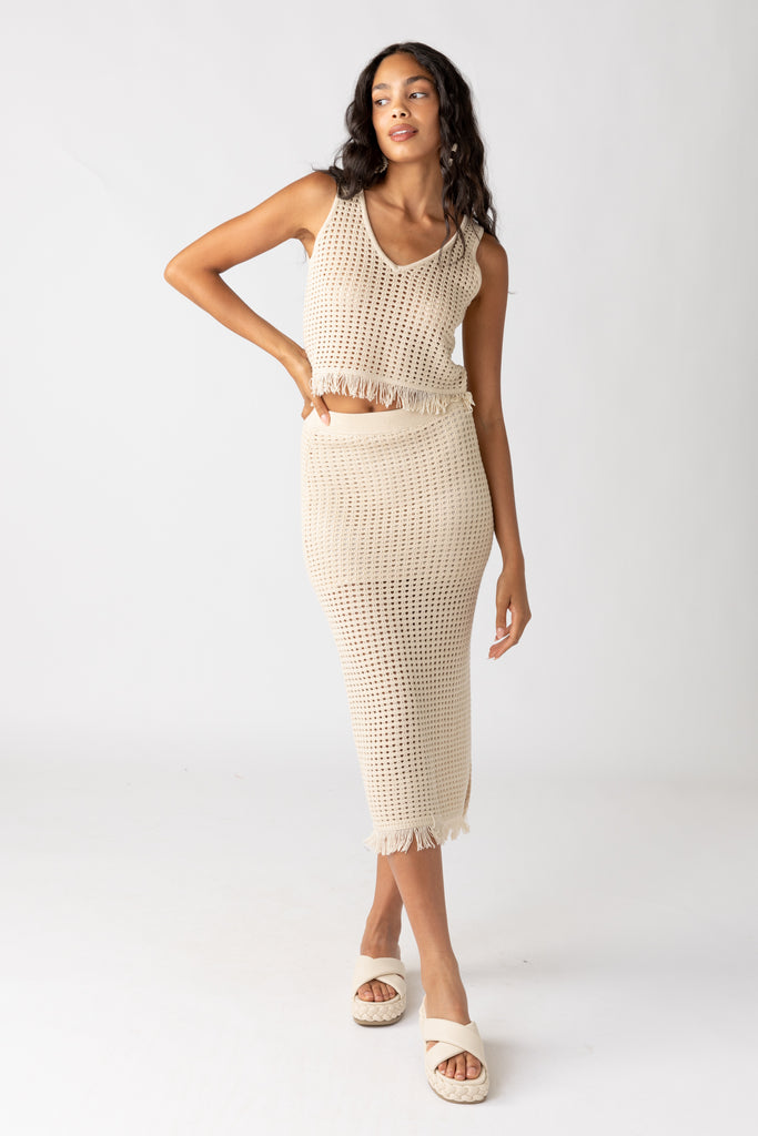 Luna Crochet Fringe Tank - fab'rik