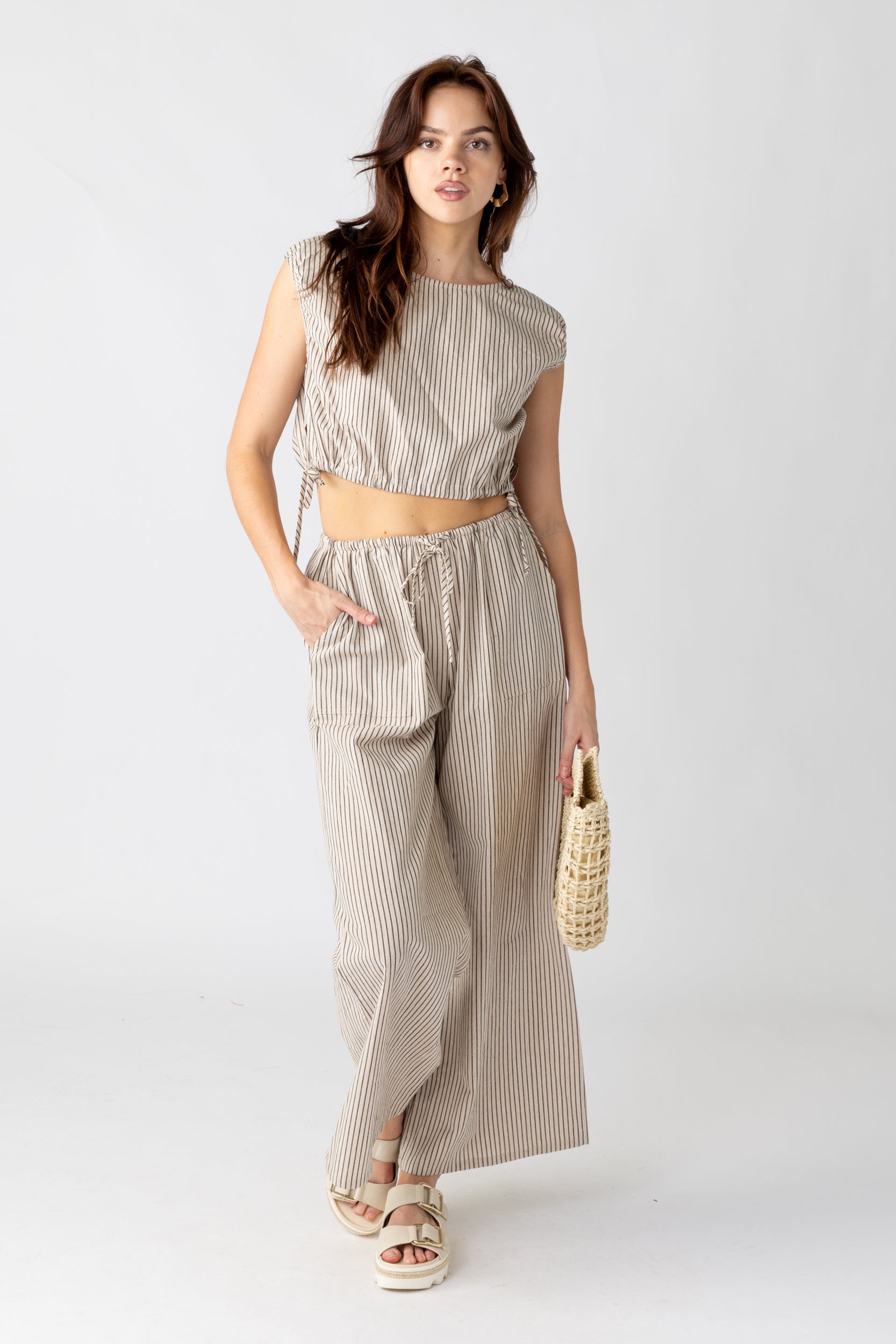 Penny Striped Wide Leg Pant - fab'rik