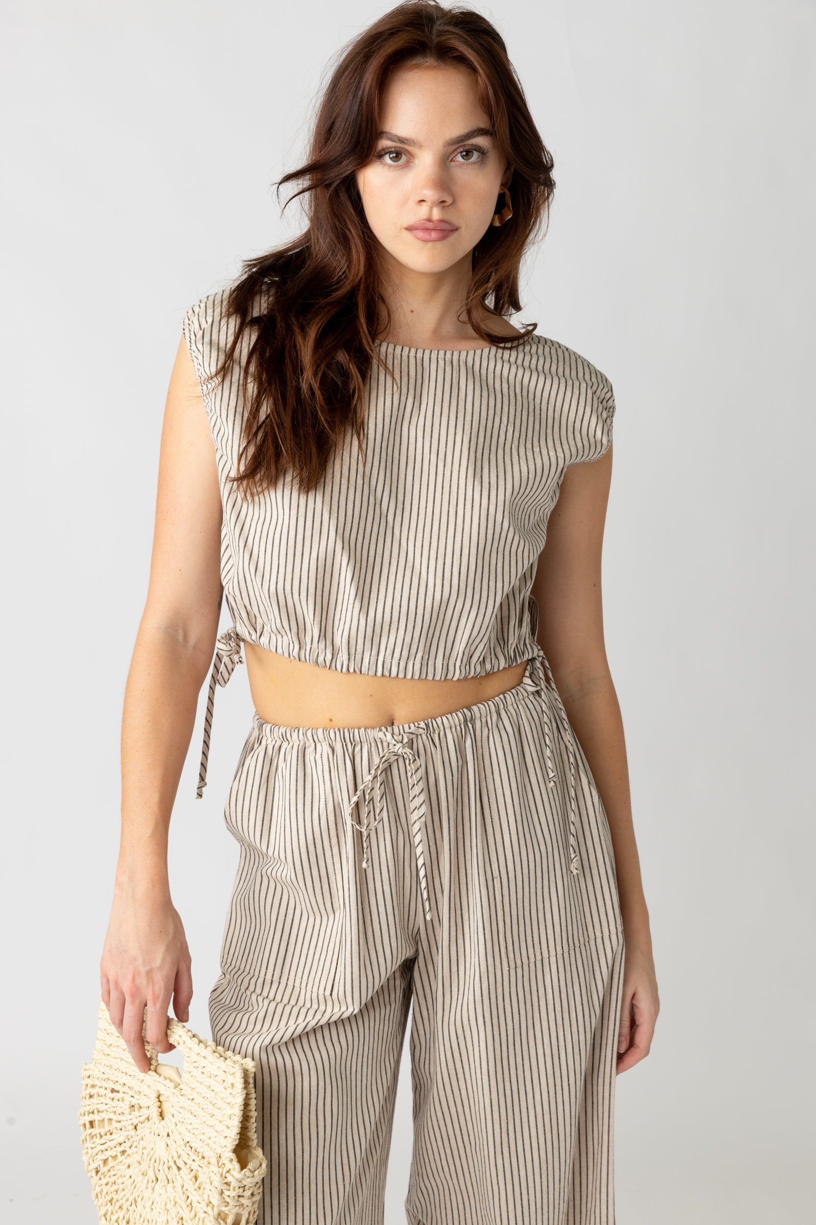 Penny Striped Drawstring Top - fab'rik