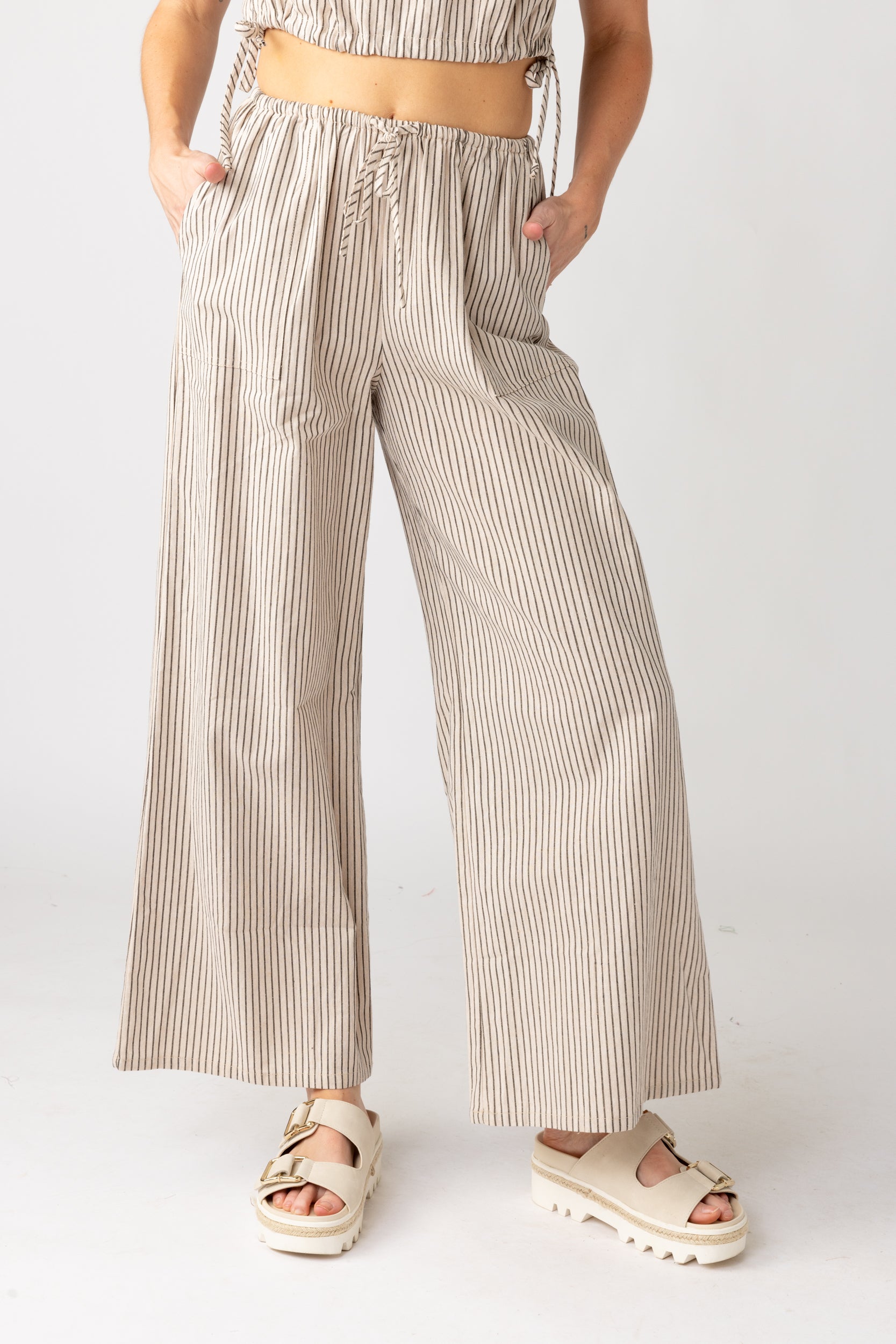 Penny Striped Wide Leg Pant - fab'rik