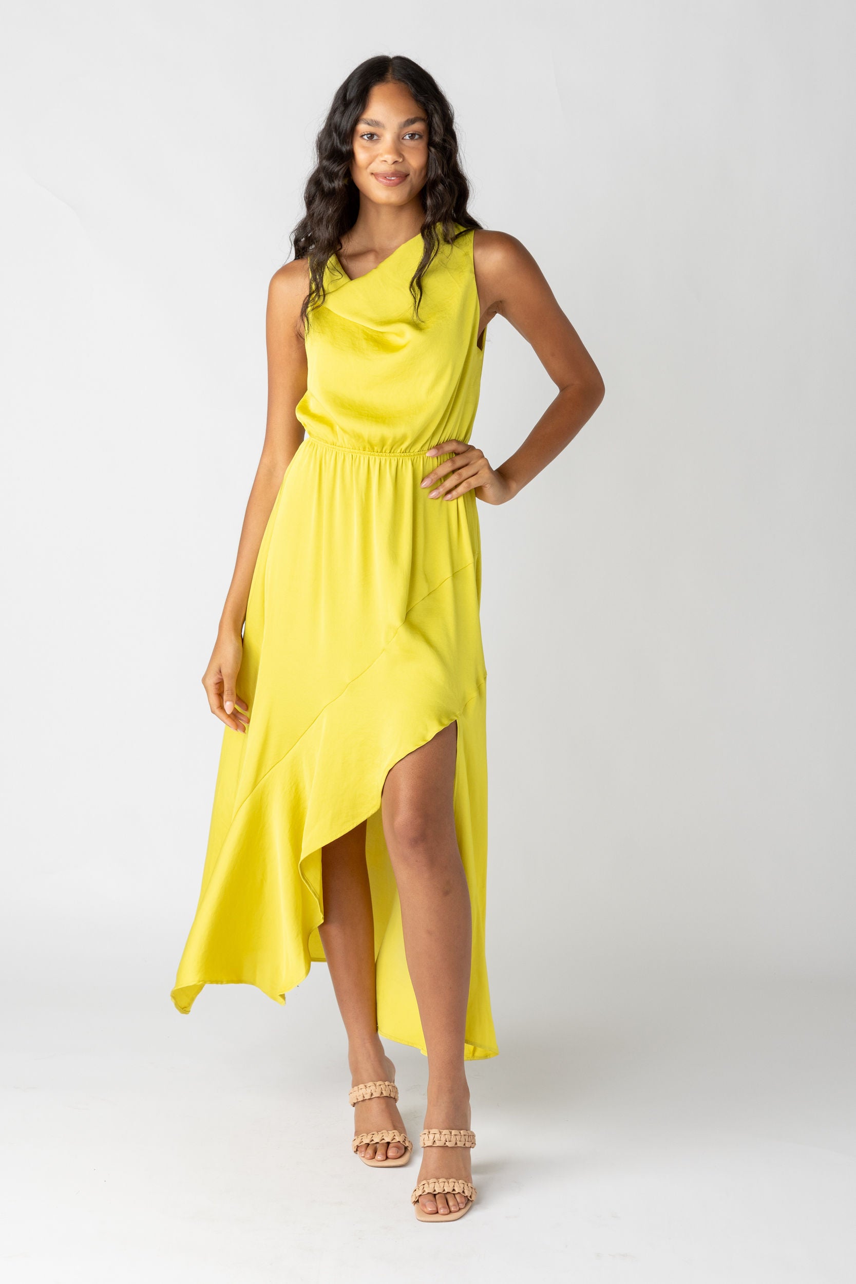 The Bruckman Cowl Neck Draped Maxi Dress - fab'rik