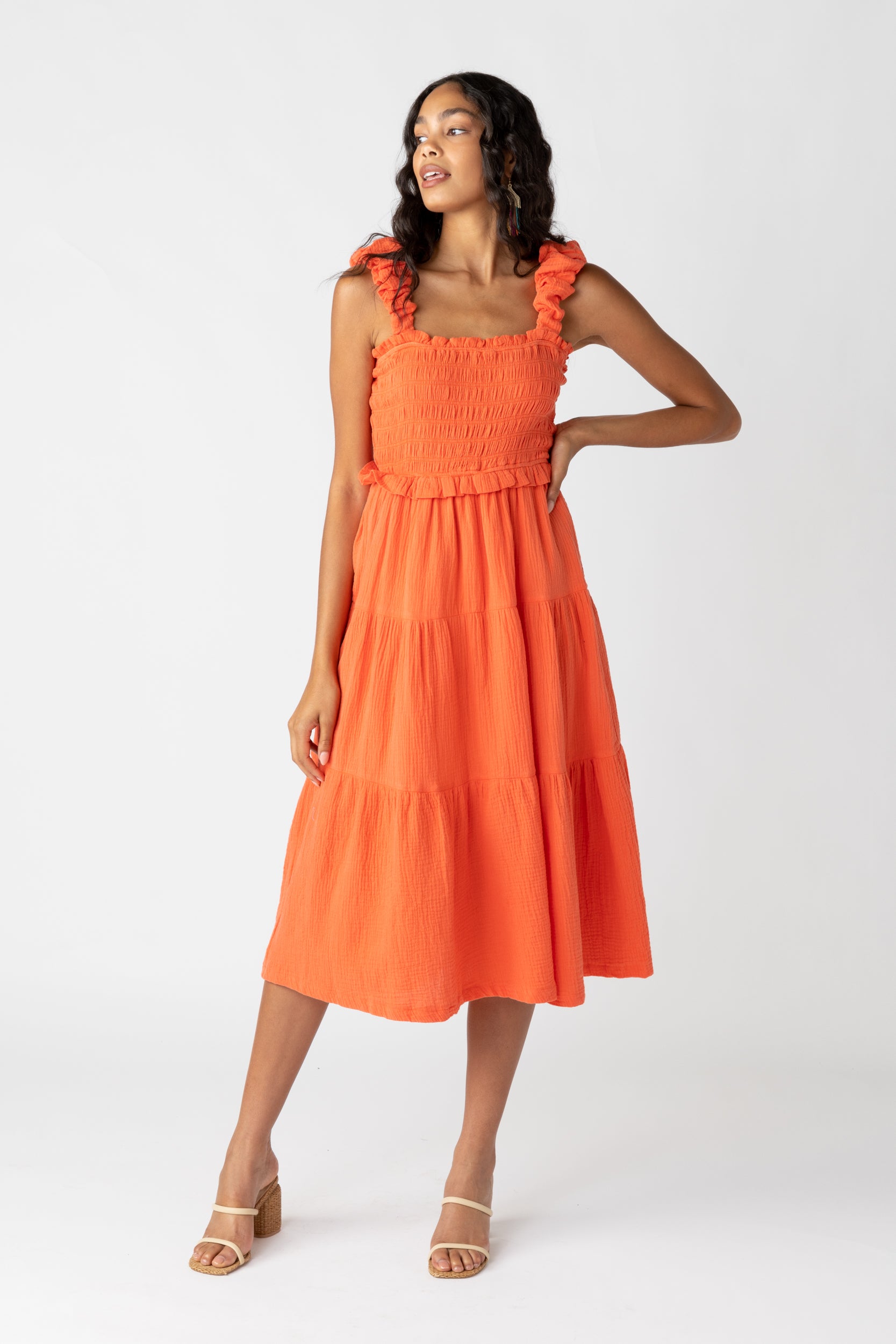 Nicole Smocked Midi Dress - fab'rik