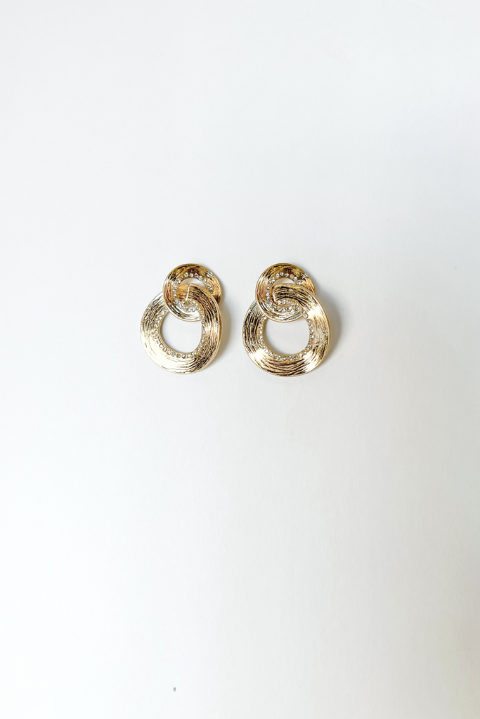 Cole Pave & Linked Double Texture Earrings - fab'rik