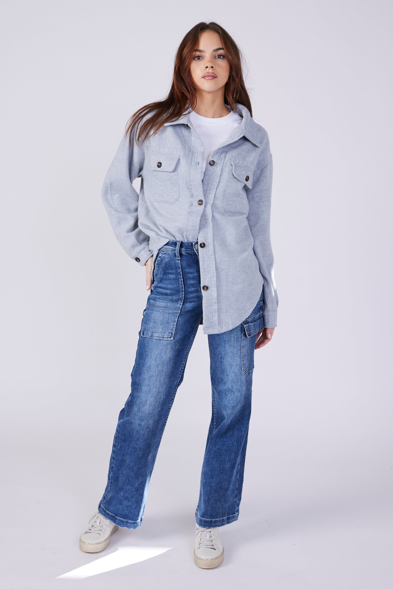 Paige Button Down Sweatshirt - fab'rik