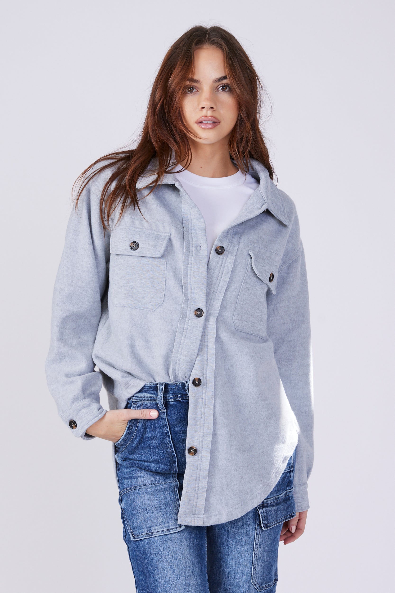 Paige Button Down Sweatshirt - fab'rik