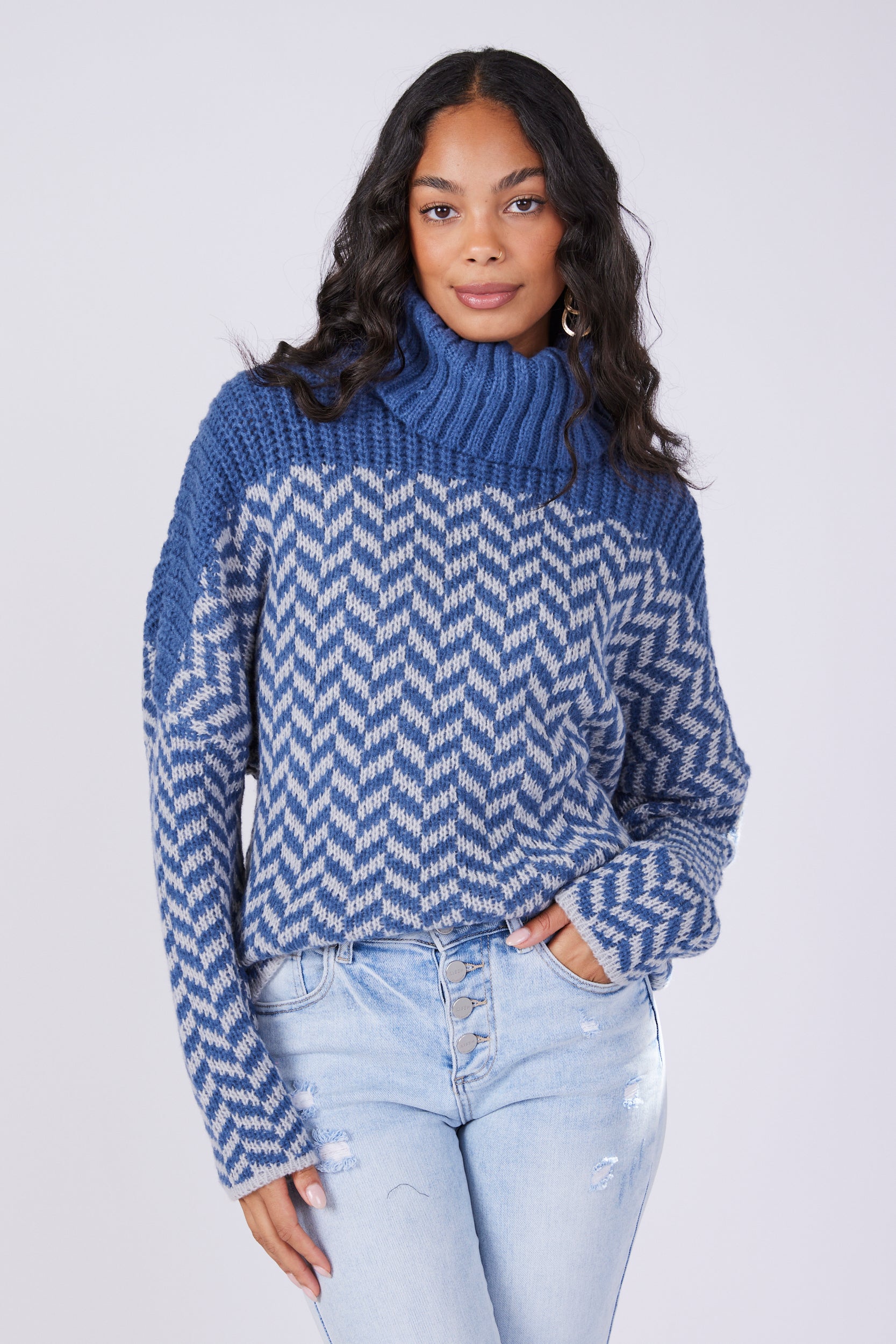 Sally Chevron Pattern Sweater - fab'rik