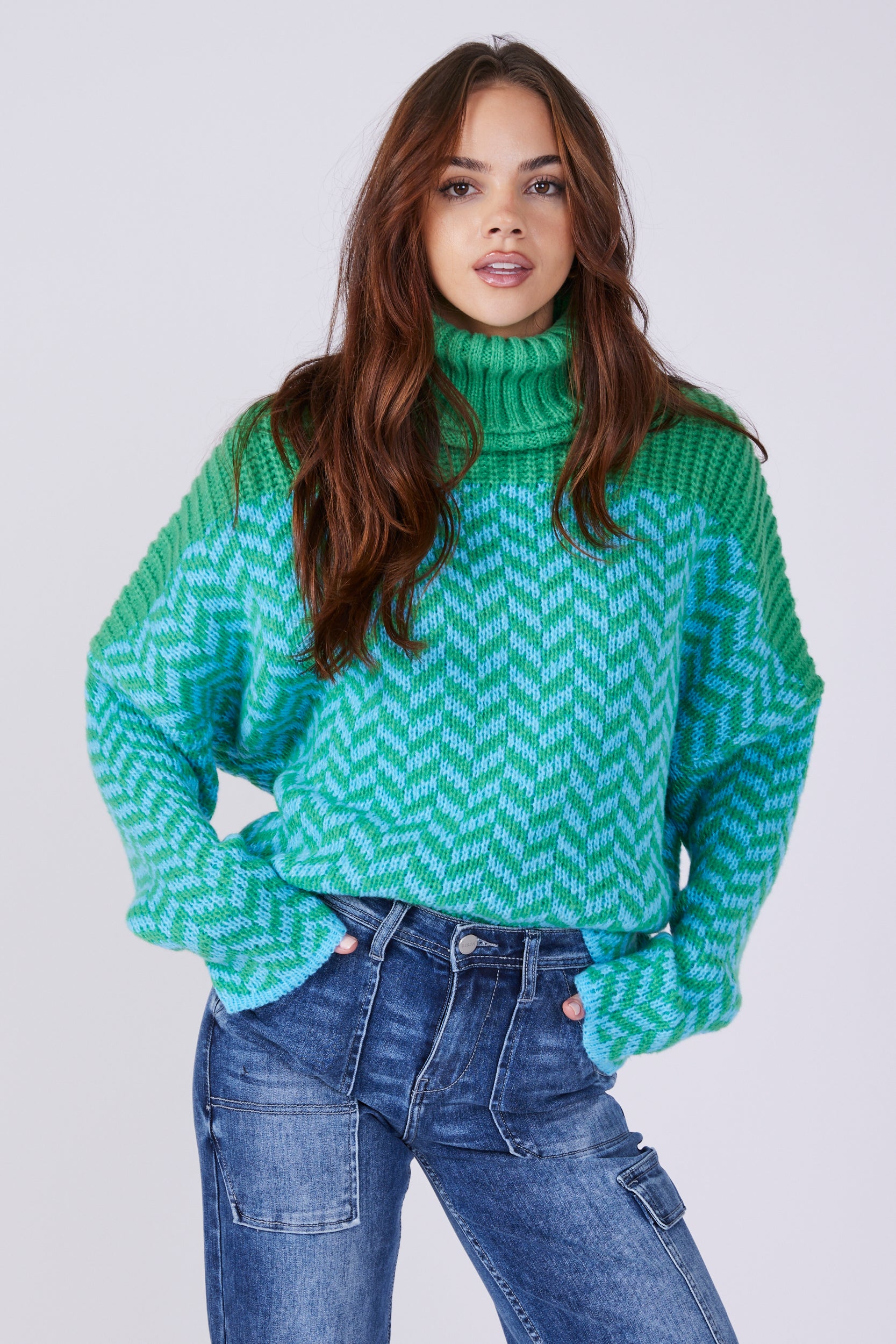 Sally Chevron Pattern Sweater - fab'rik