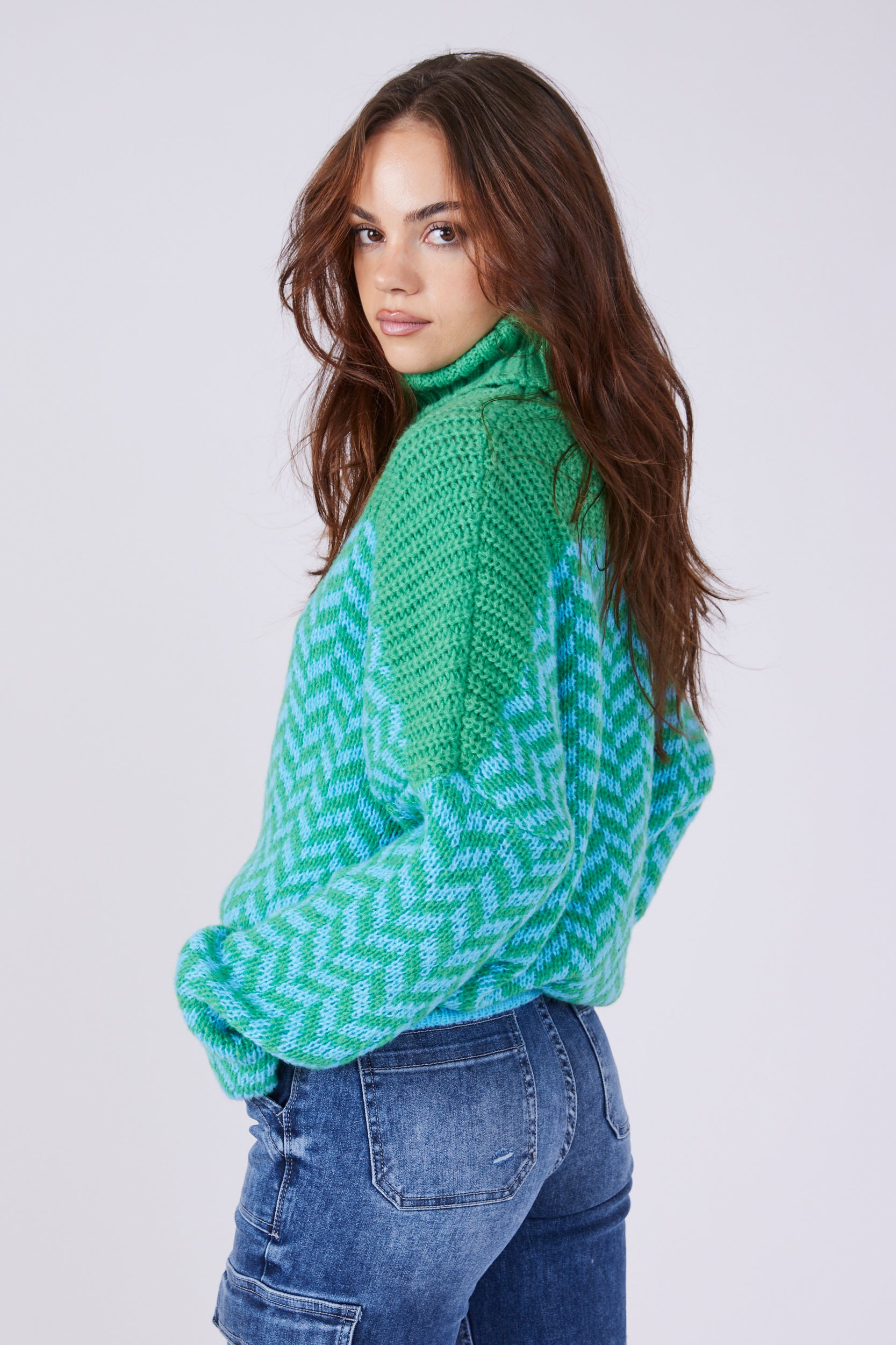 Sally Chevron Pattern Sweater - fab'rik