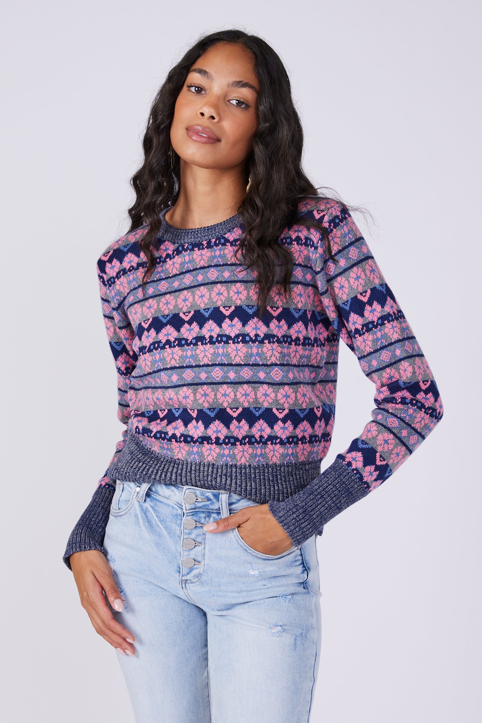 Halston Jacquard Print Sweater - fab'rik