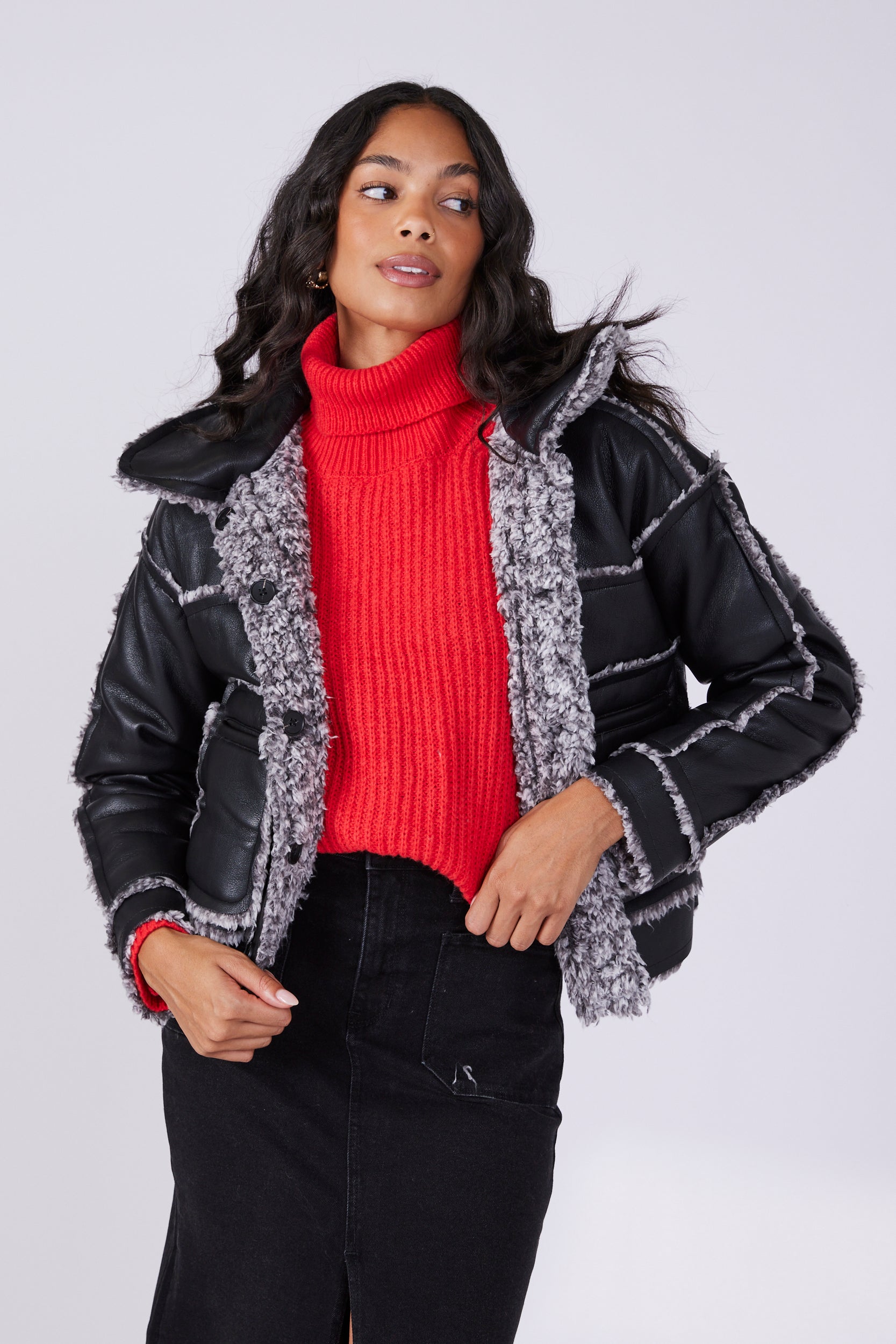 Julia Reversible Sherpa Lined Jacket - fab'rik