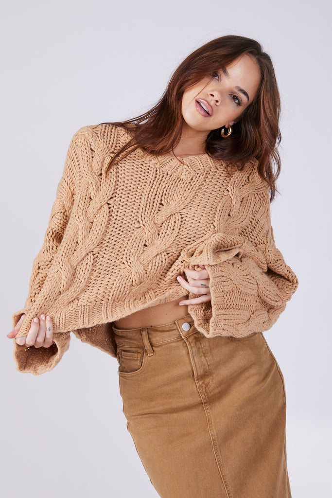 Hope Oversized Cable Knit Sweater - fab'rik