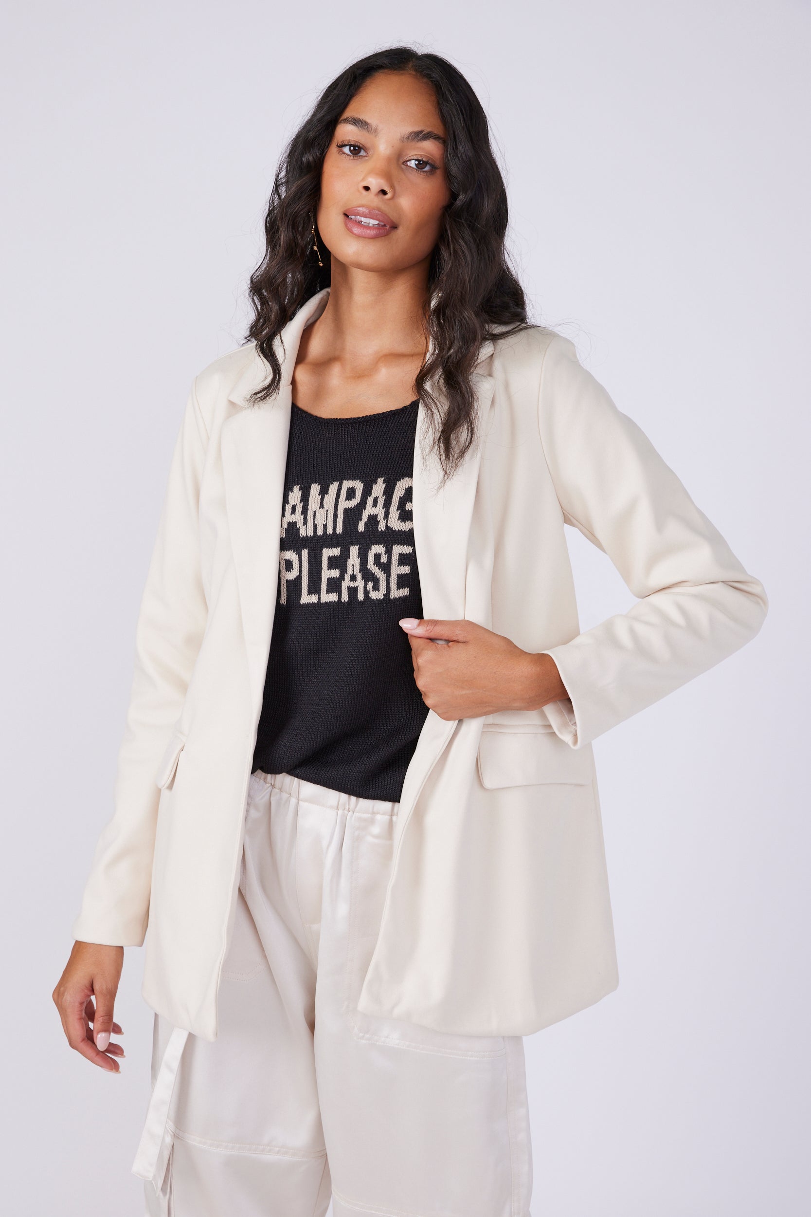 Brooke Button Front Blazer - fab'rik