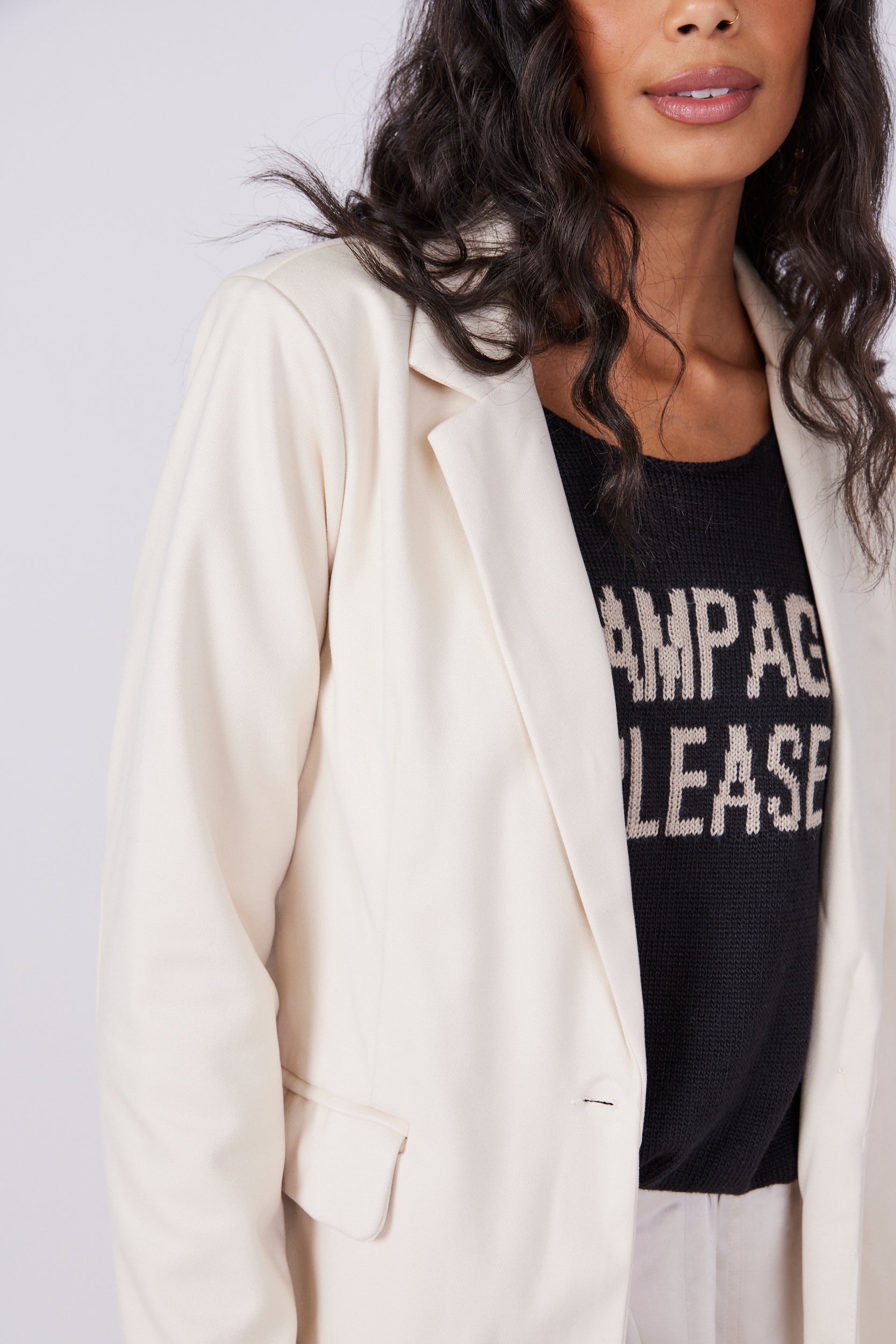 Brooke Button Front Blazer - fab'rik