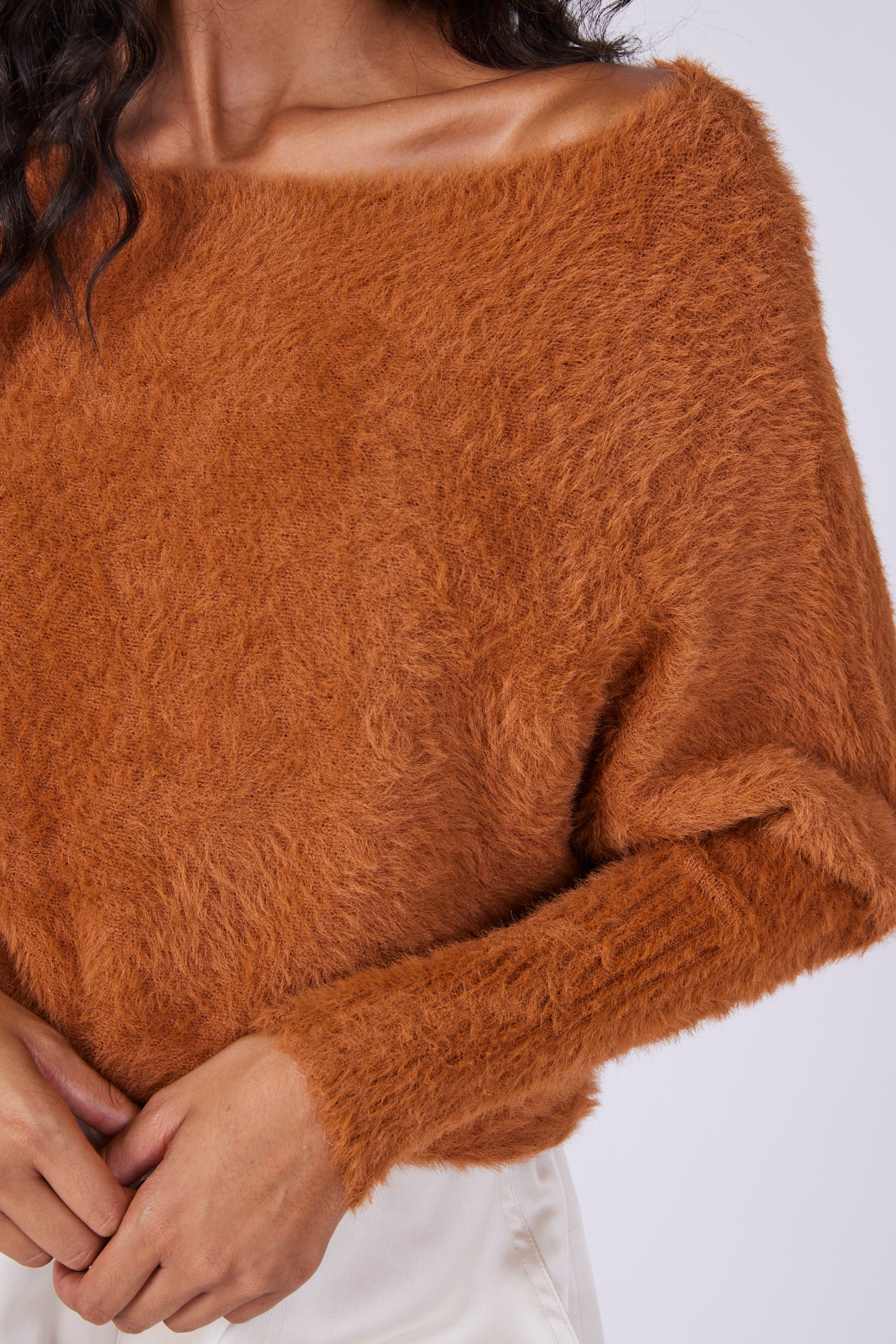 Camila Fuzzy Dolman Sleeve Sweater - fab'rik
