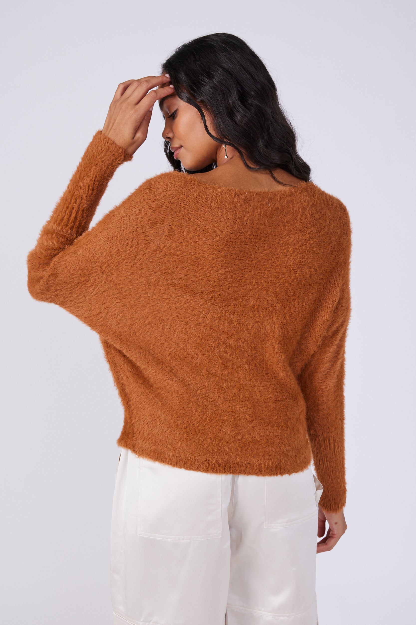 Camila Fuzzy Dolman Sleeve Sweater - fab'rik