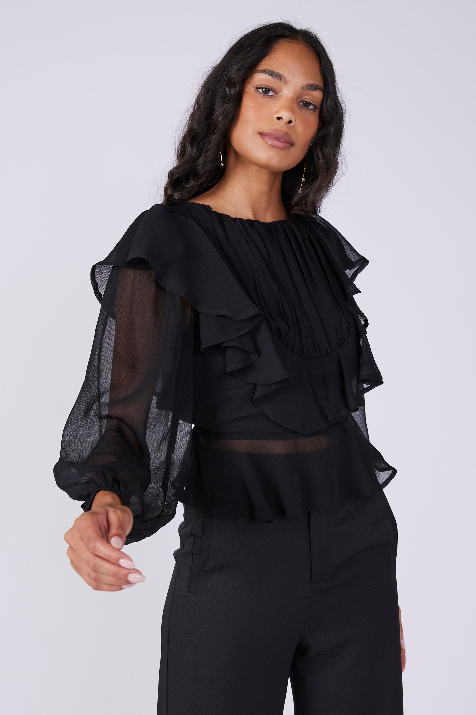 Mia Ruffle Detail Blouse - fab'rik