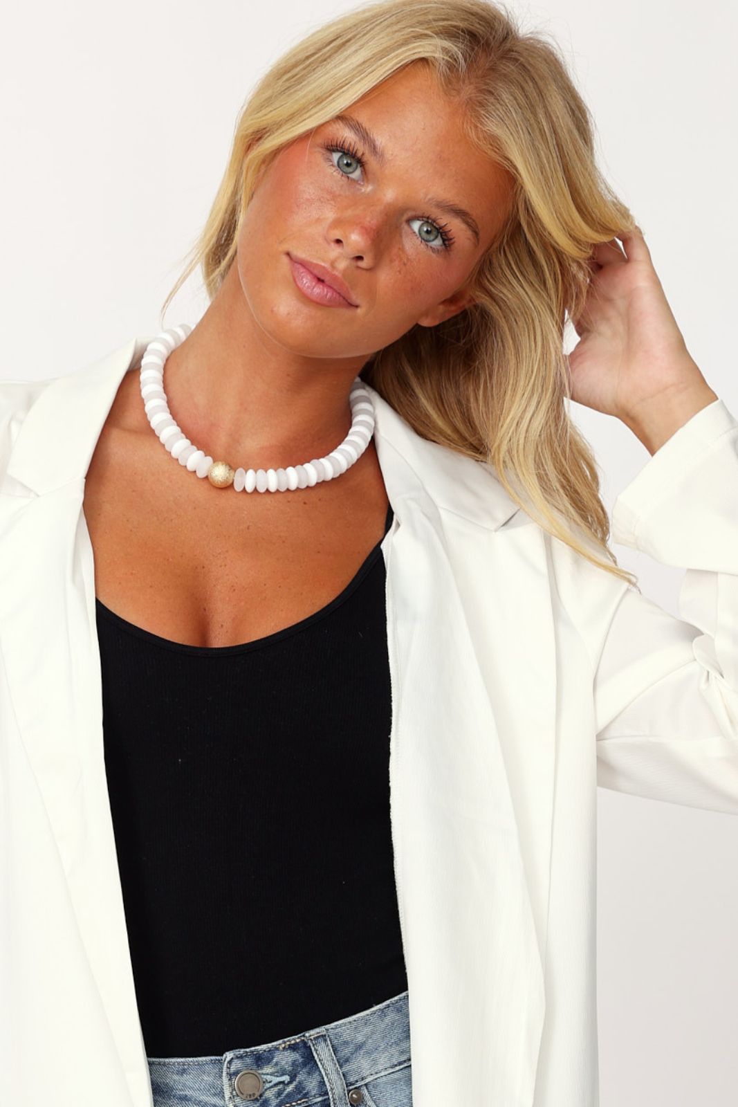 Chantelle Metal and Color Rondelle Beads Necklace